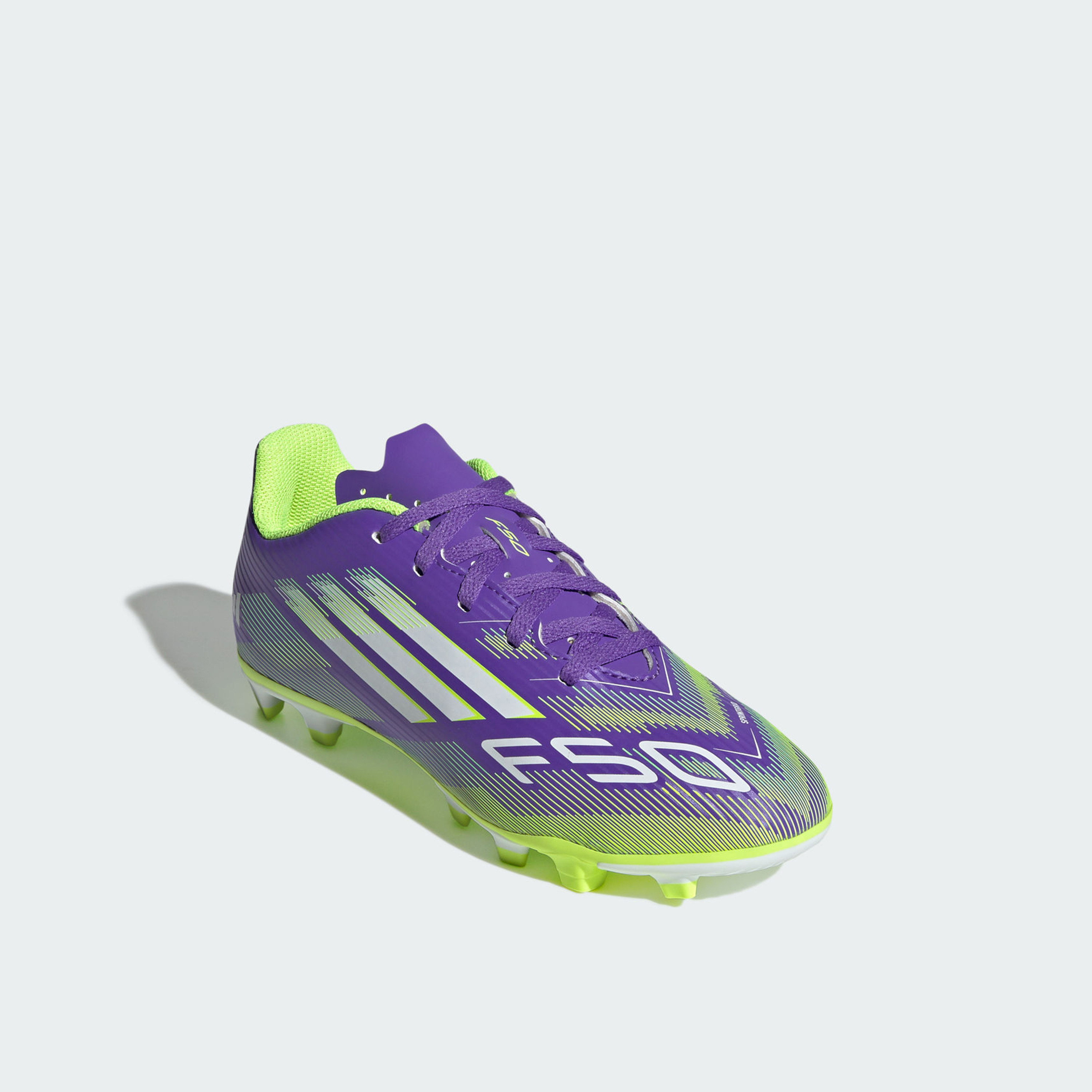 أديداس - حذاء كرة القدم F50 كلوب للأطفال برباط للأرضيات الصلبة/المتعددة JI0027 | OE-sports-gear-football-shoes-firmground-image-1