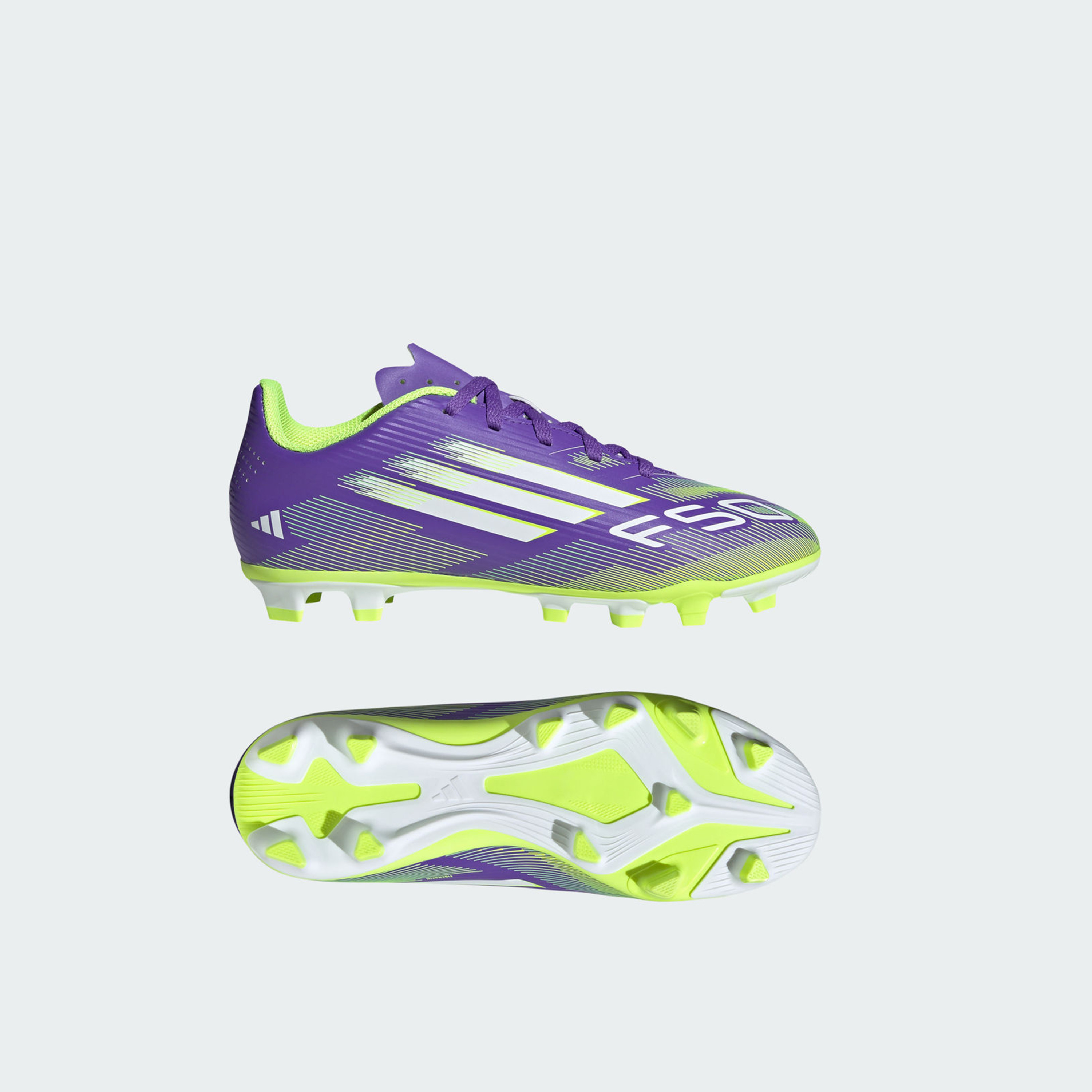 أديداس - حذاء كرة القدم F50 كلوب للأطفال برباط للأرضيات الصلبة/المتعددة JI0027 | OE-sports-gear-football-shoes-firmground-image-8