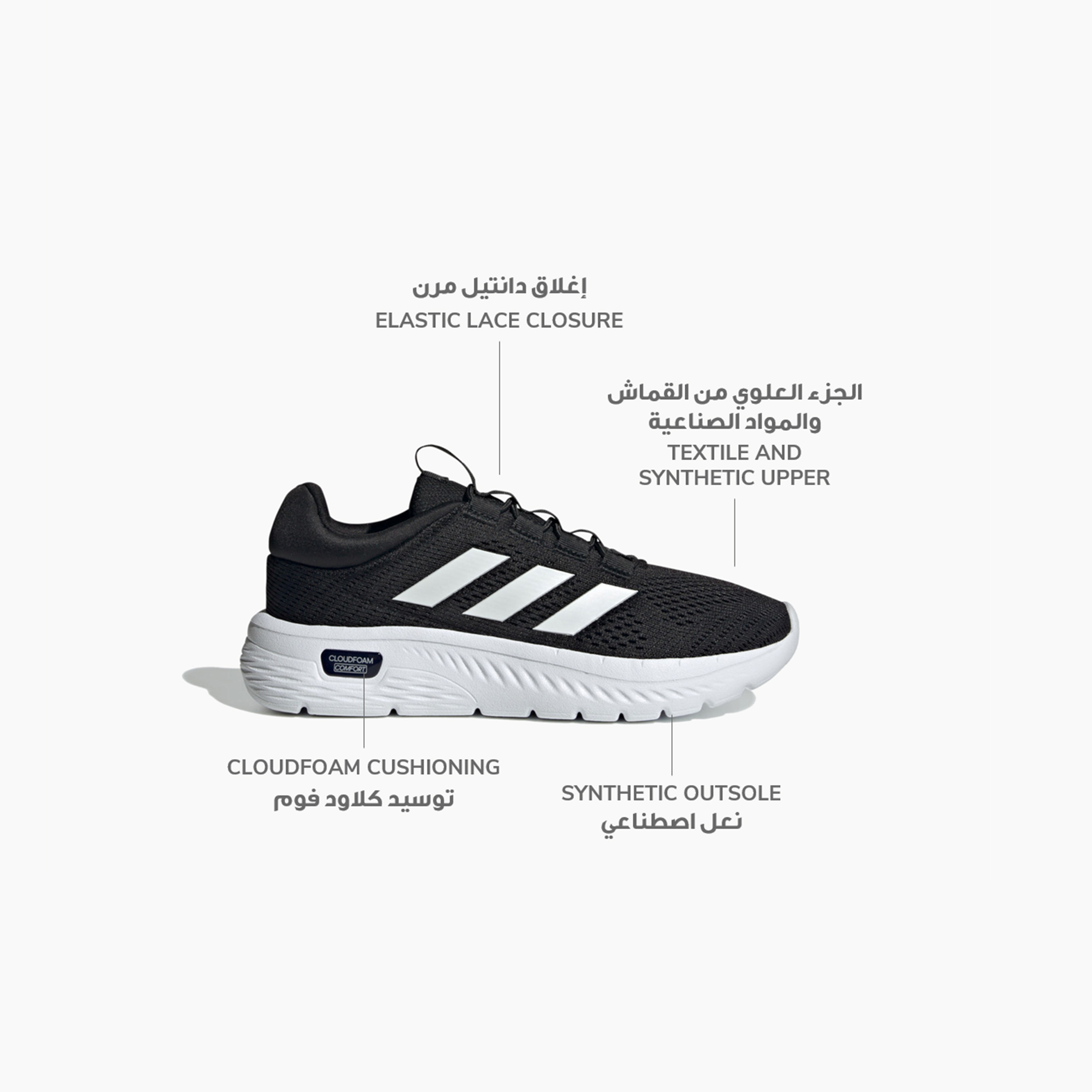 أديداس - حذاء رياضي سهل الارتداء كلاود فوم كومفي EL منخفض الكاحل للنساء | OE-women-shoes-sneakers-image-10
