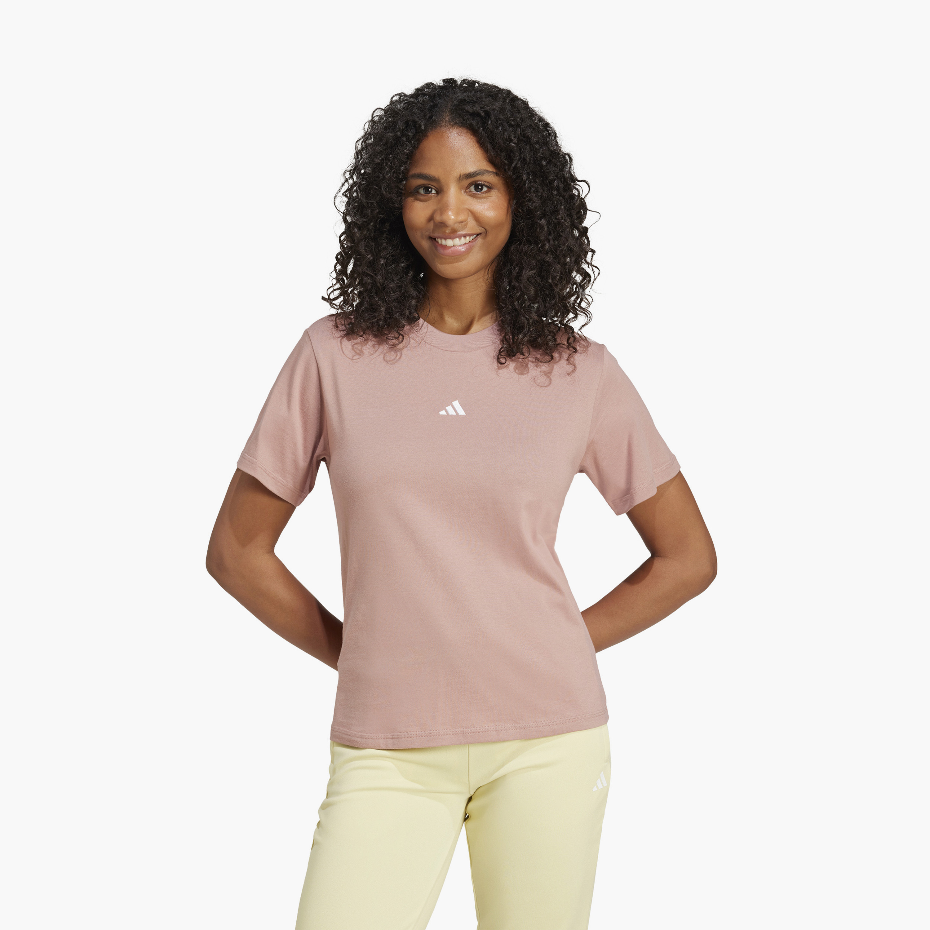 أديداس - تي شيرت رياضي أساسي - شعار صغير - للنساء-sports-women-clothing-tshirtsandvests-image-22