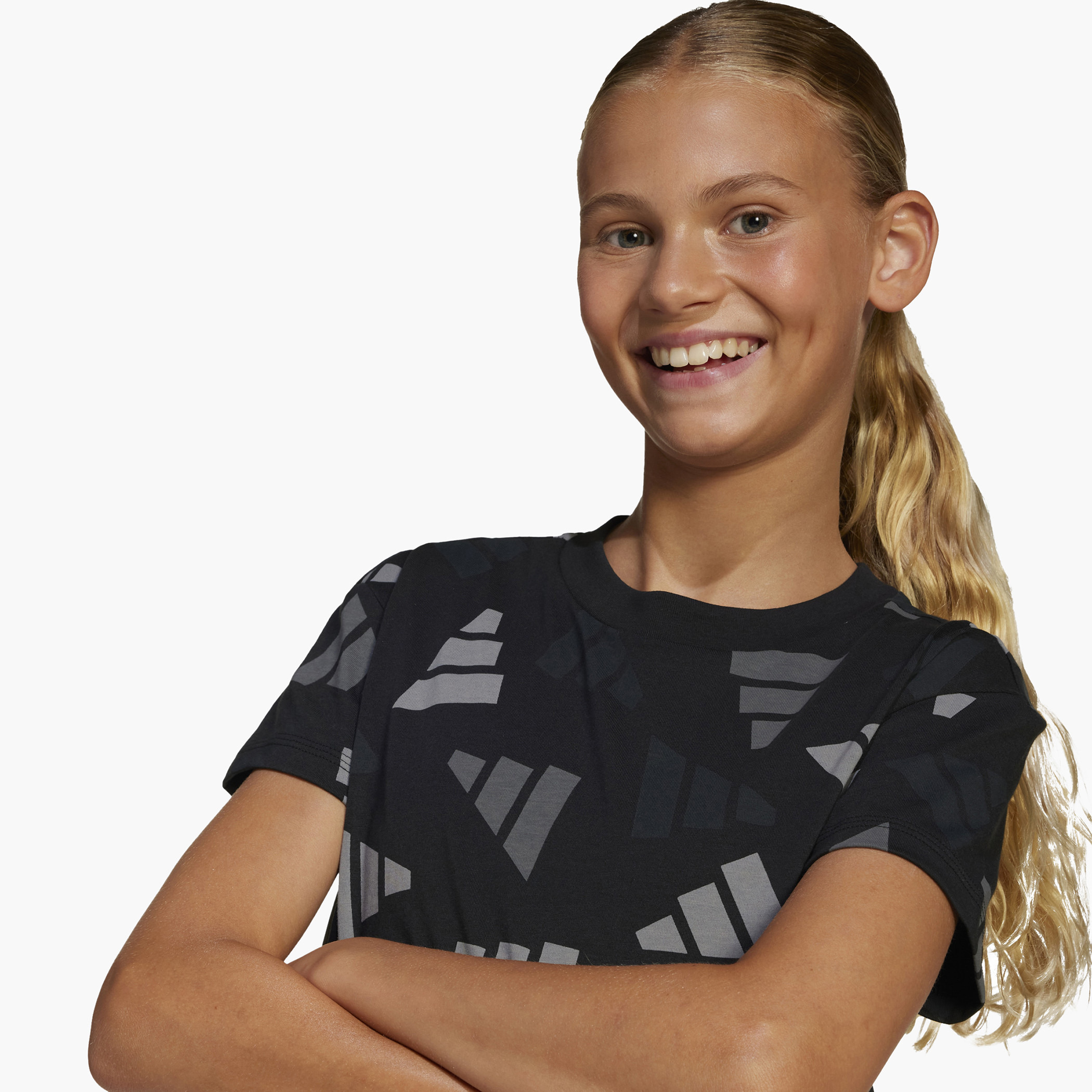 adidas Logo Print T-shirt with Short Sleeves-girls-clothing-tshirts-image-10