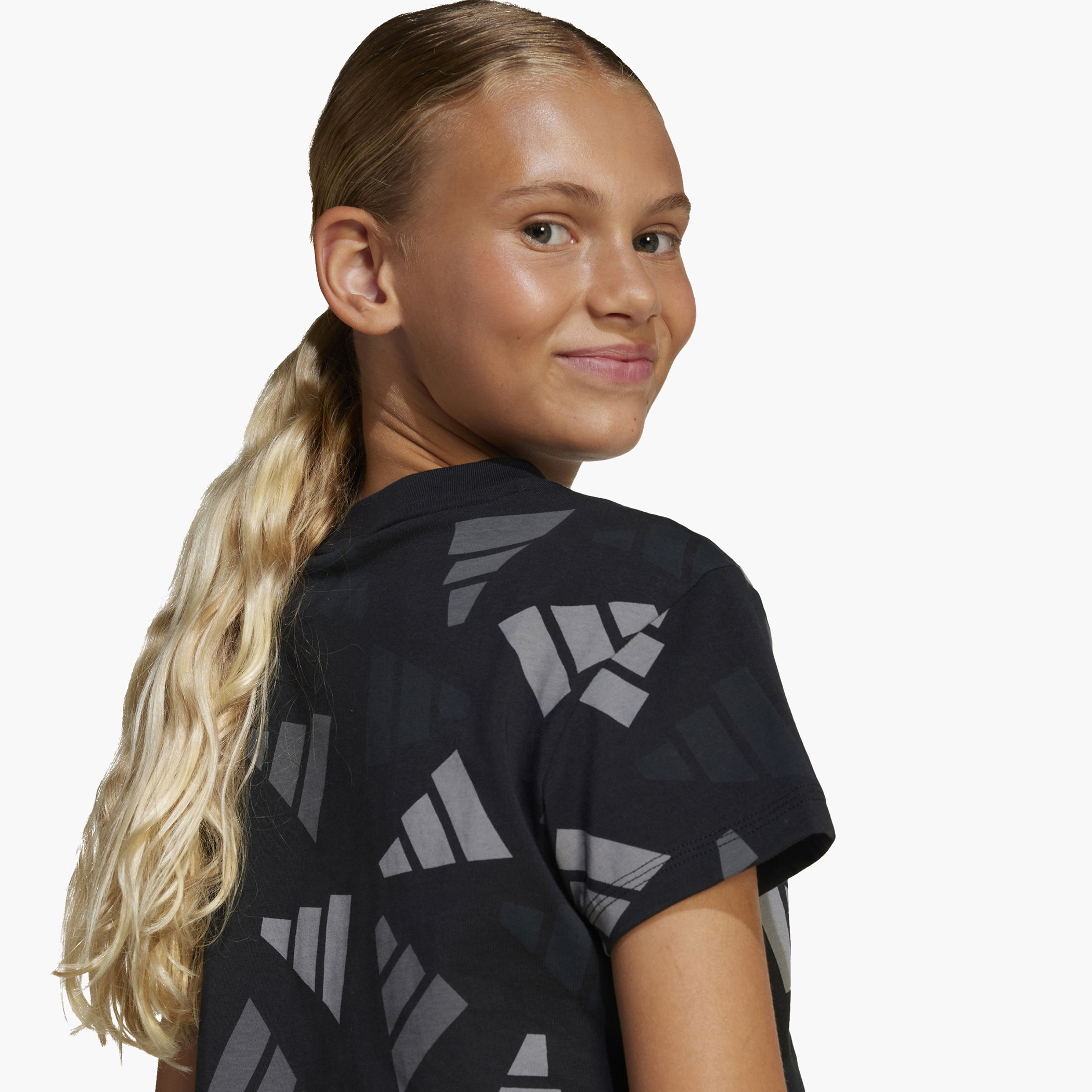 adidas Logo Print T-shirt with Short Sleeves-girls-clothing-tshirts-image-11