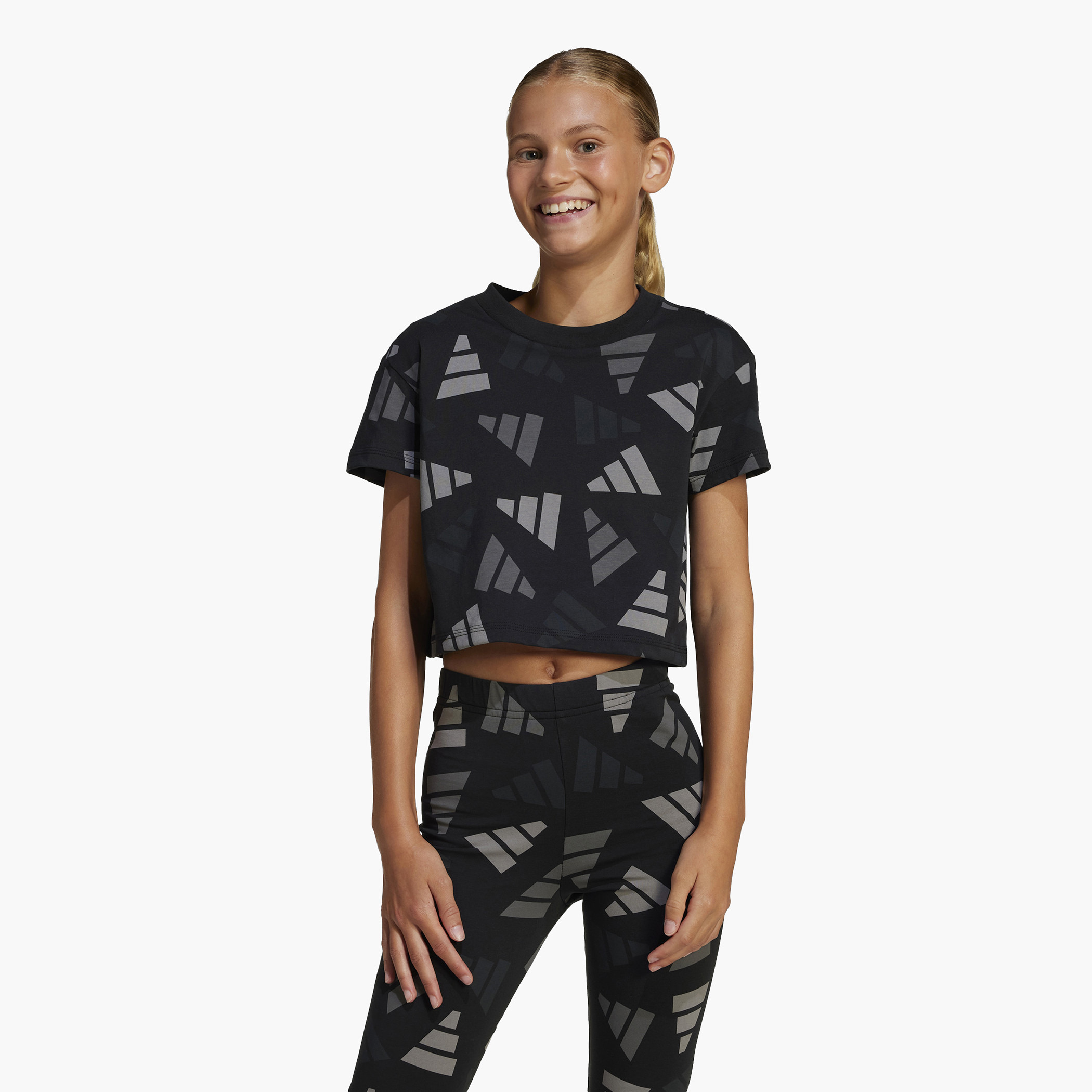adidas Logo Print T-shirt with Short Sleeves-girls-clothing-tshirts-image-7