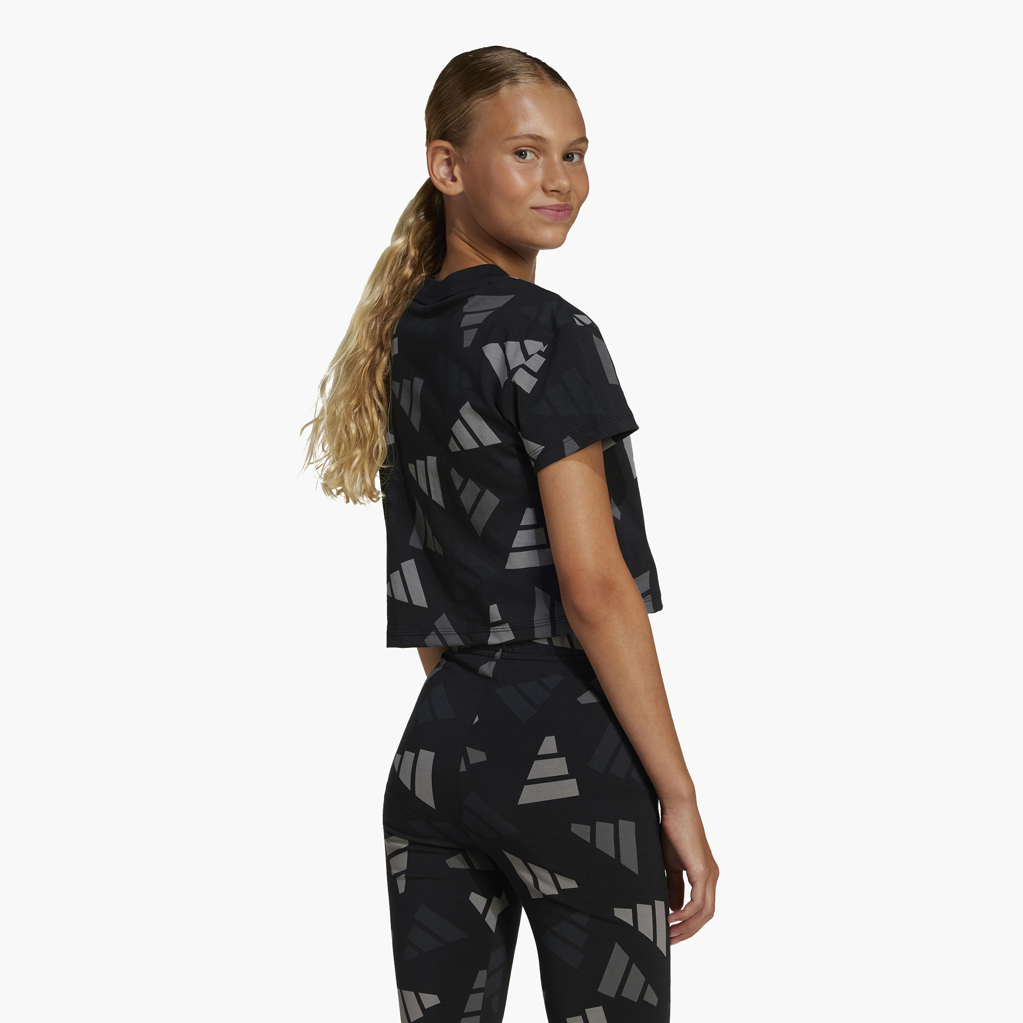 adidas Logo Print T-shirt with Short Sleeves-girls-clothing-tshirts-image-8