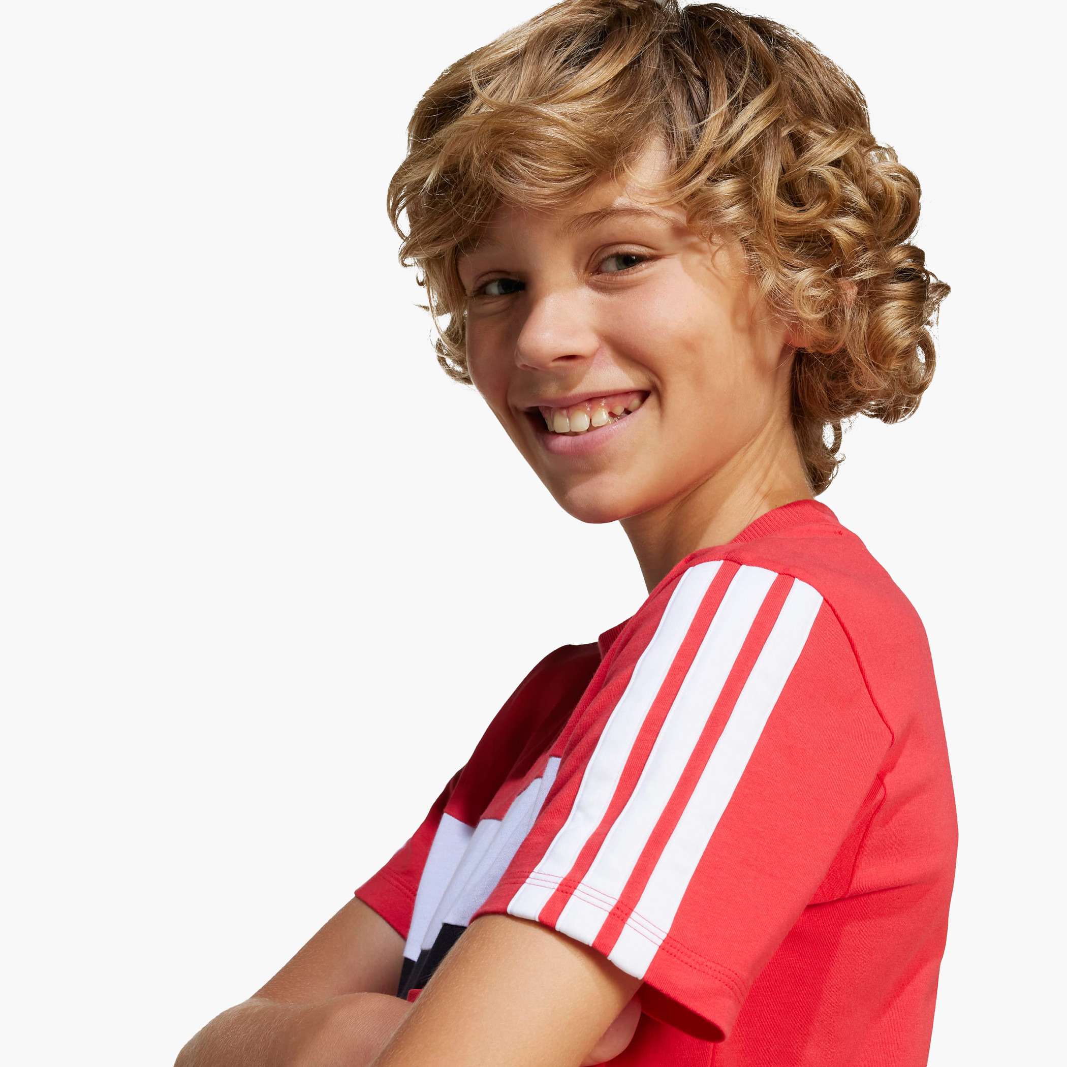 adidas Logo Print T-shirt with Short Sleeves-boys-clothing-sportswear-tops-image-7
