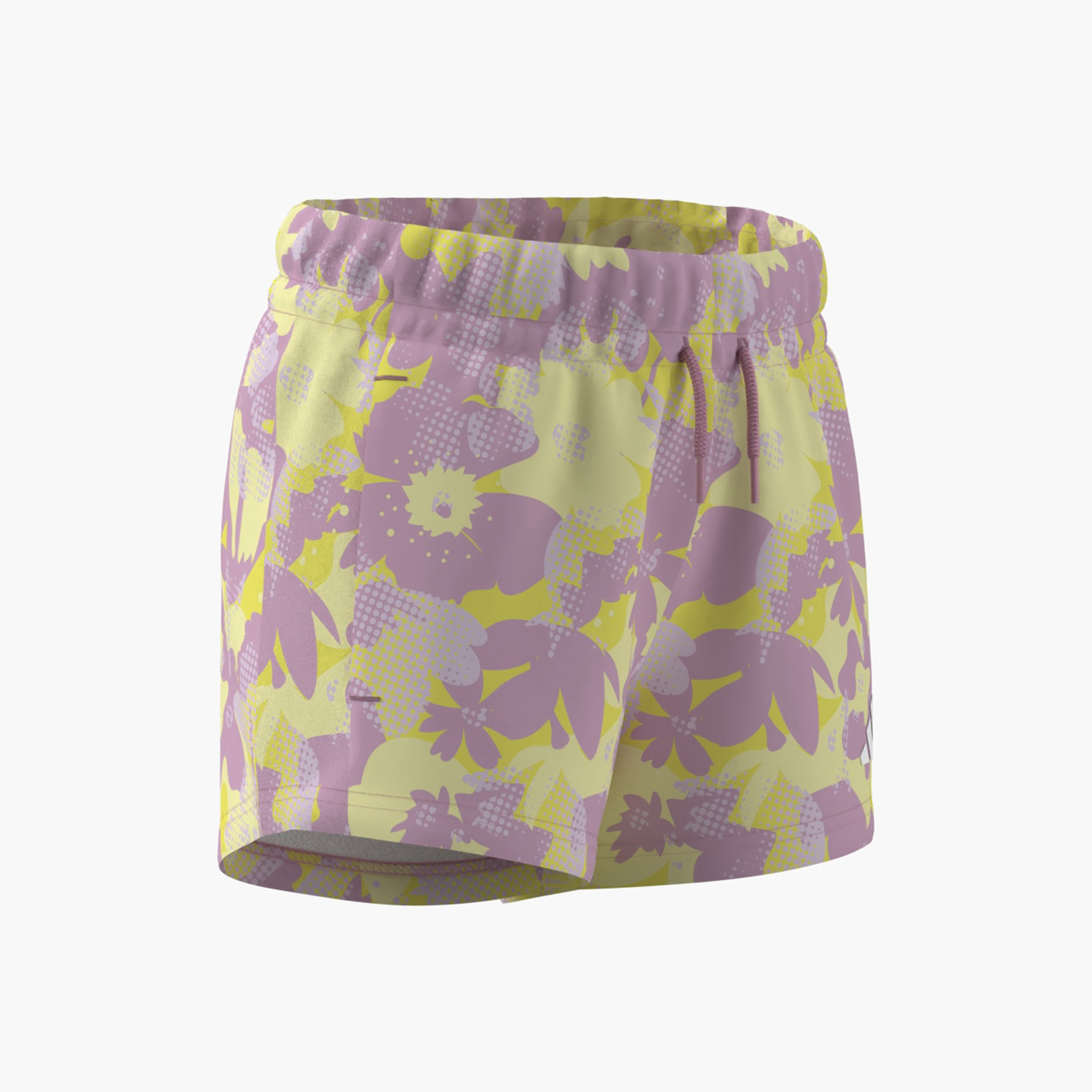 adidas Floral Print Shorts with Drawstring Closure-girls-clothing-bottoms-shorts-image-2