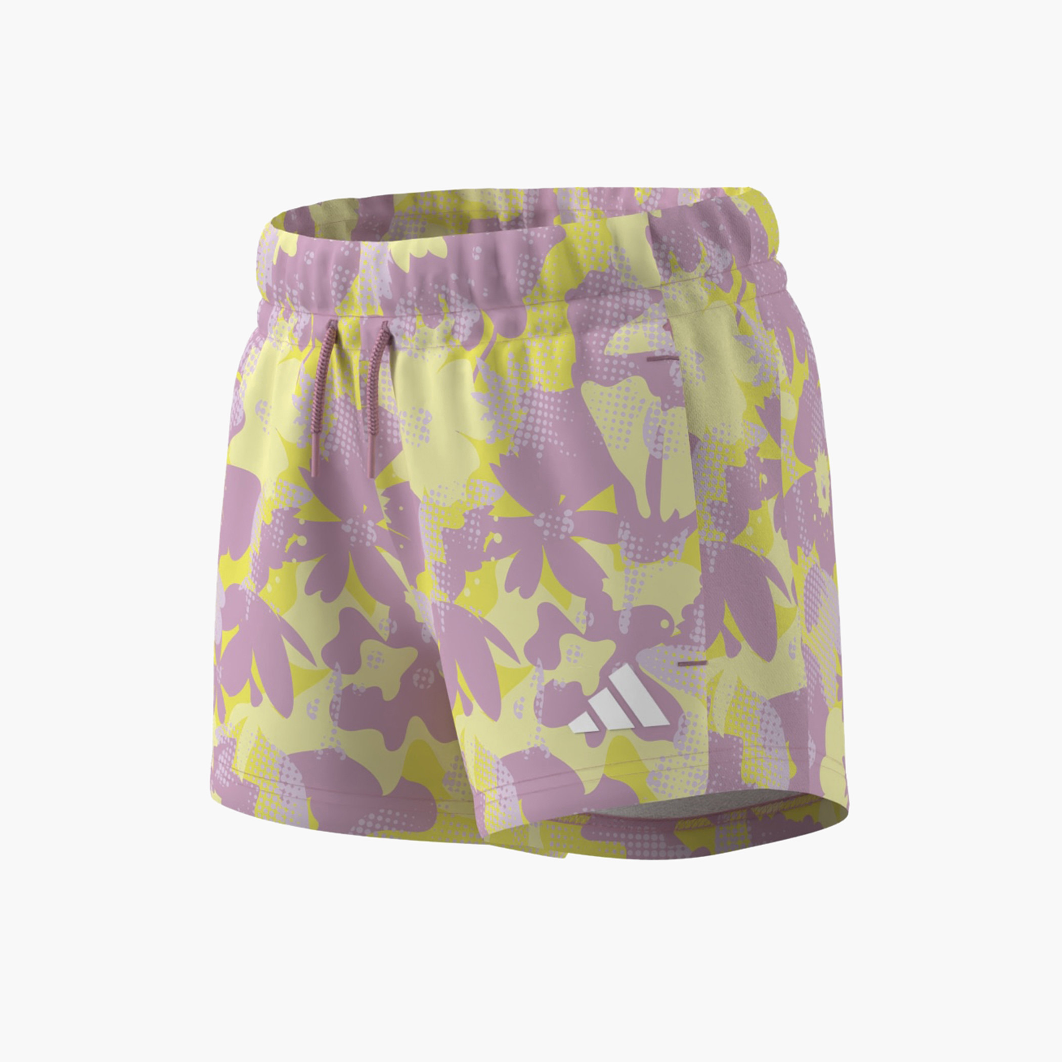 adidas Floral Print Shorts with Drawstring Closure-girls-clothing-bottoms-shorts-image-7