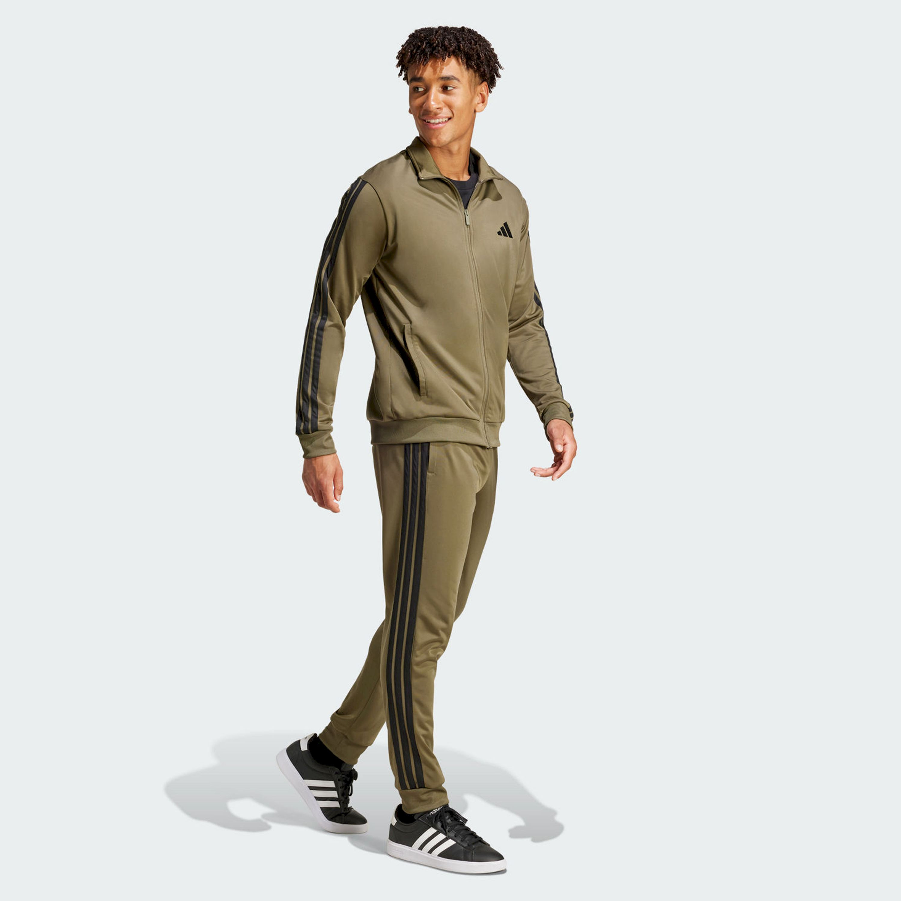 أديداس - بدلة رياضية بيسك تريكو بثلاثة خطوط للرجال | OE-men-clothing-sportswearandactivewear-tracksuits-image-2