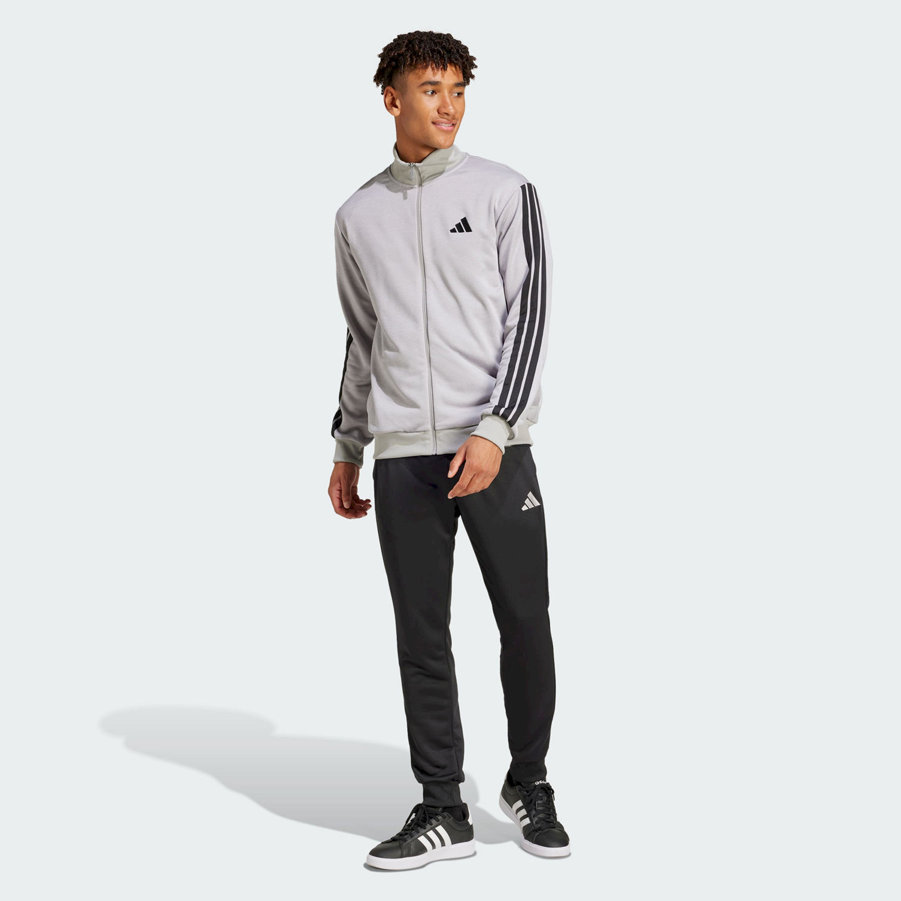 أديداس - بدلة رياضية بيسك تيري فرنسي بثلاثة خطوط للرجال JI8876 | OE-men-clothing-sportswearandactivewear-tracksuits-image-1