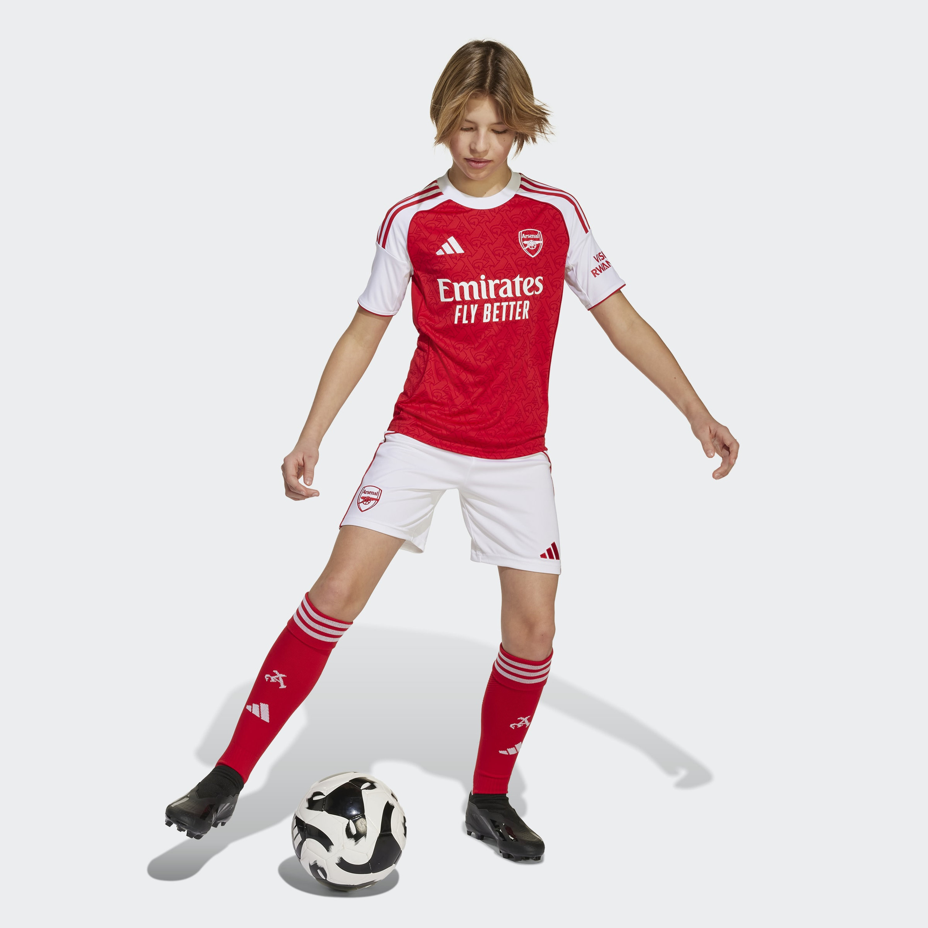 adidas Kids Arsenal 25/26 Home Short Sleeve Jersey-boys-clothing-sportswear-tops-image-2