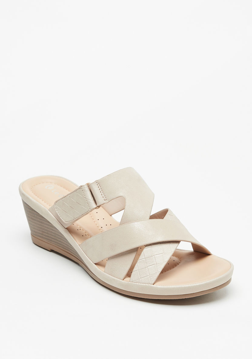 Le Confort Slip-On Sandals with Wedge Heels-Women%27s Heel Sandals-image-0