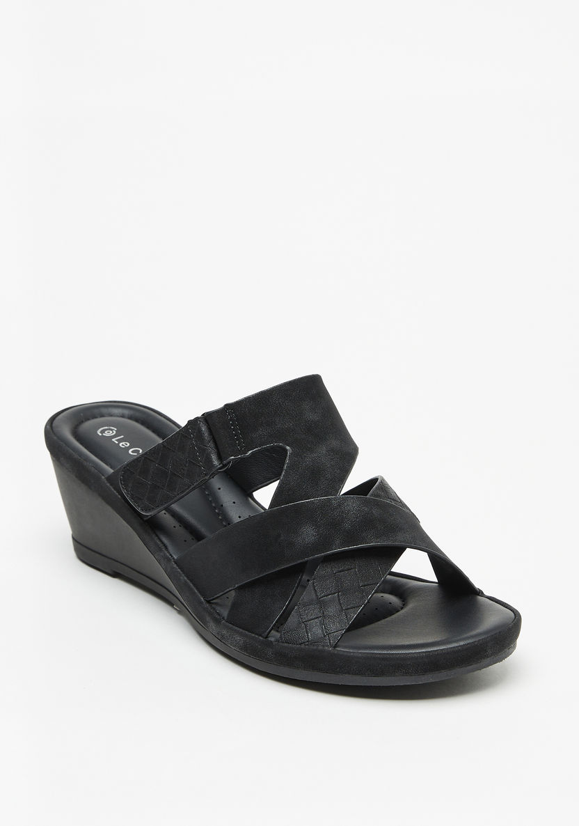 Le Confort Slip-On Sandals with Wedge Heels-Women%27s Heel Sandals-image-0