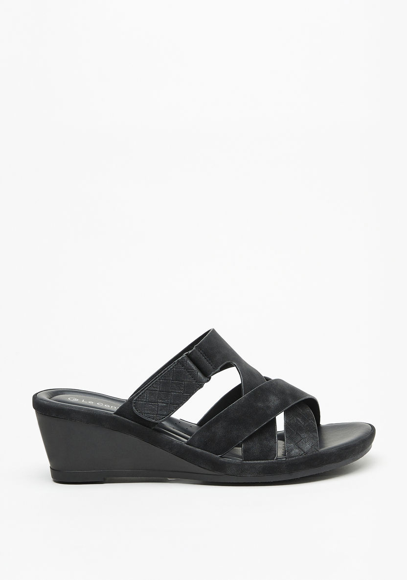 Le Confort Slip-On Sandals with Wedge Heels-Women%27s Heel Sandals-image-3