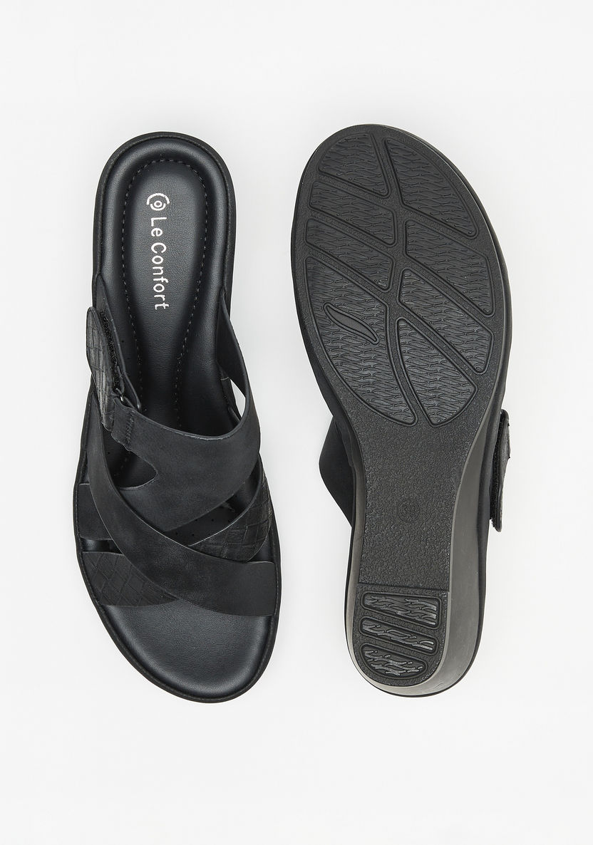 Le Confort Slip-On Sandals with Wedge Heels-Women%27s Heel Sandals-image-4