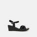 Le Confort Solid Sandals with Wedge Heels and Buckle Closure-Women%27s Heel Sandals-thumbnail-0