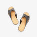 Le Confort Perforated Cross Strap Slide Sandals with Wedge Heels-Women%27s Heel Sandals-thumbnailMobile-2
