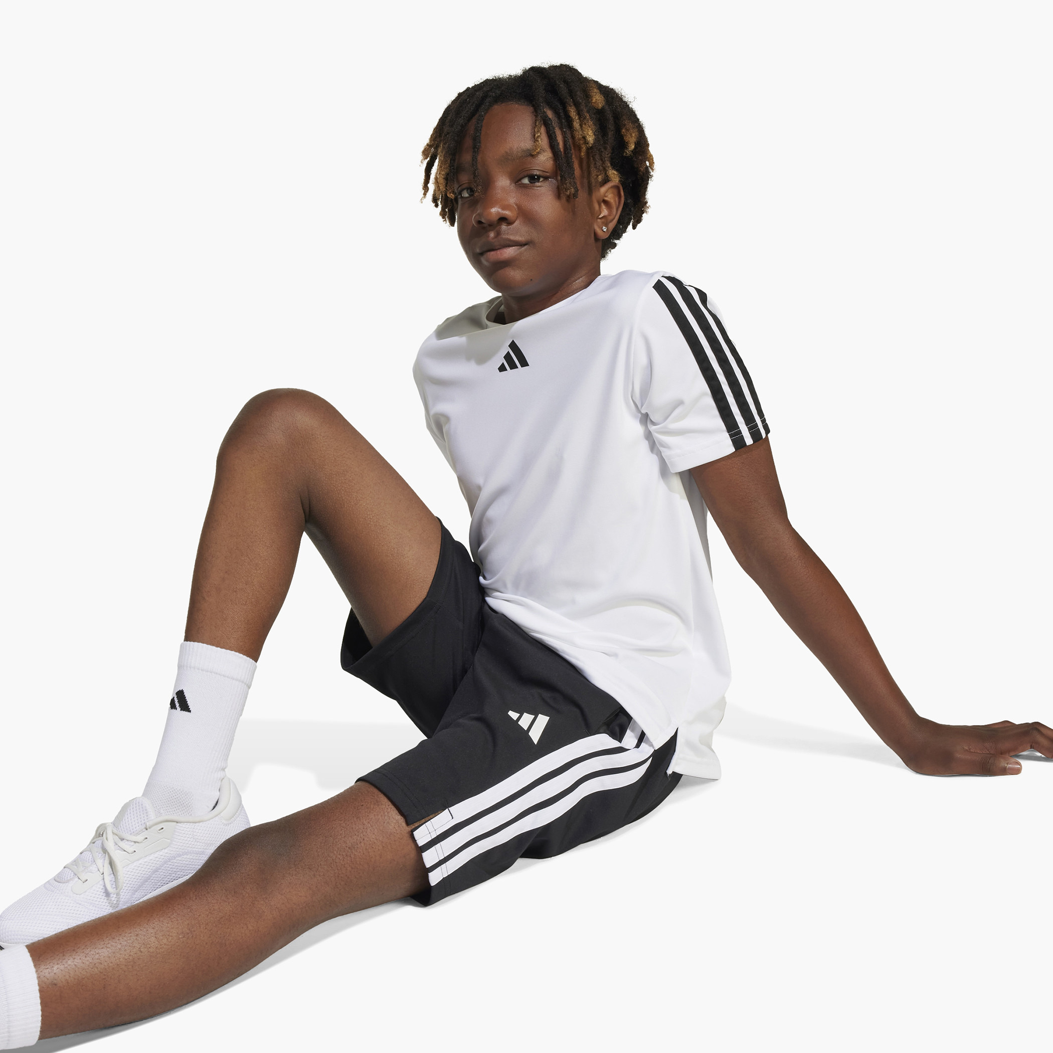 adidas Logo Print Shorts with Elasticated Waistband-boys-clothing-sportswear-bottoms-image-5