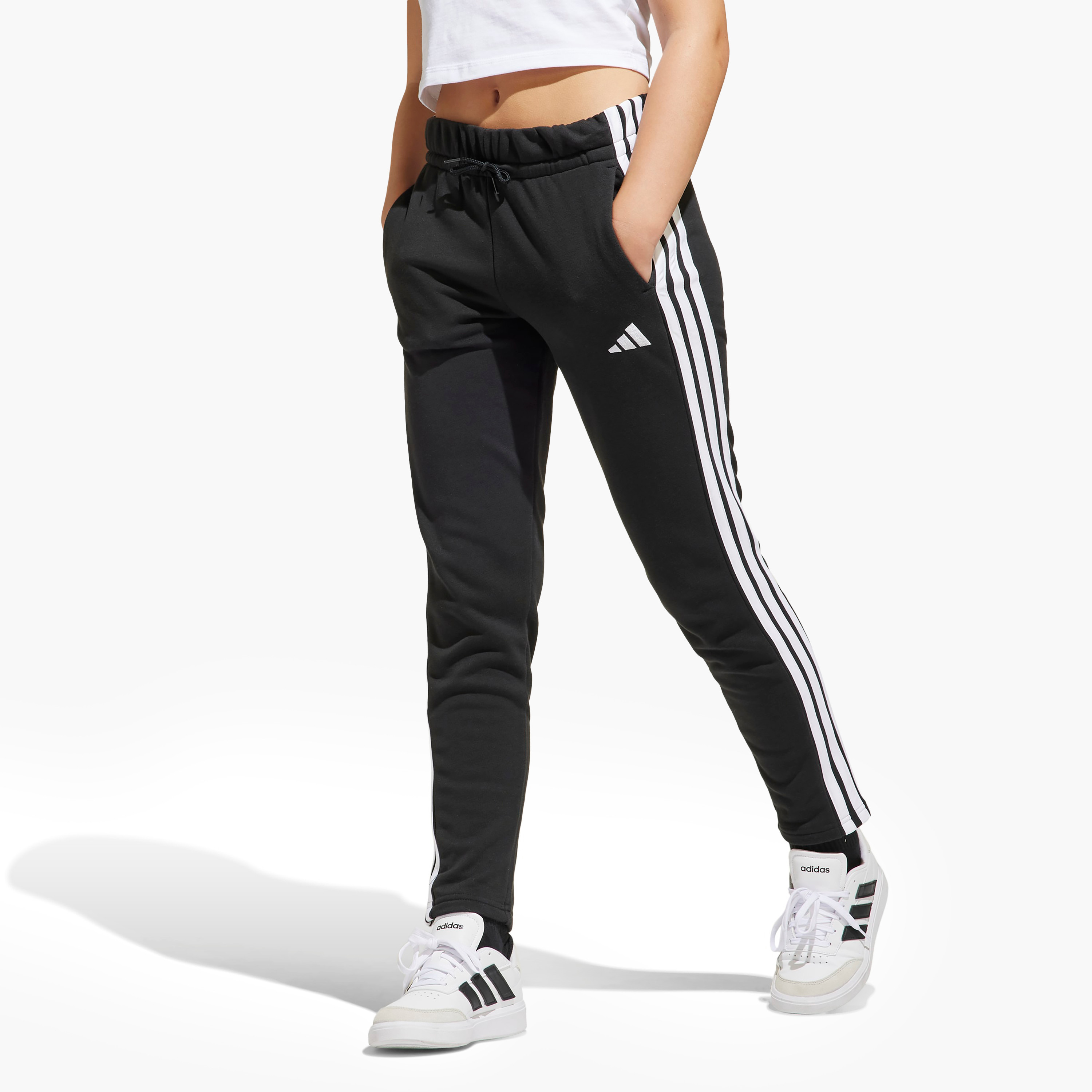 Adidas Girls Track Pants with Pockets - Drawstring Waist-girls-clothing-bottoms-joggersandtrackpants-image-1