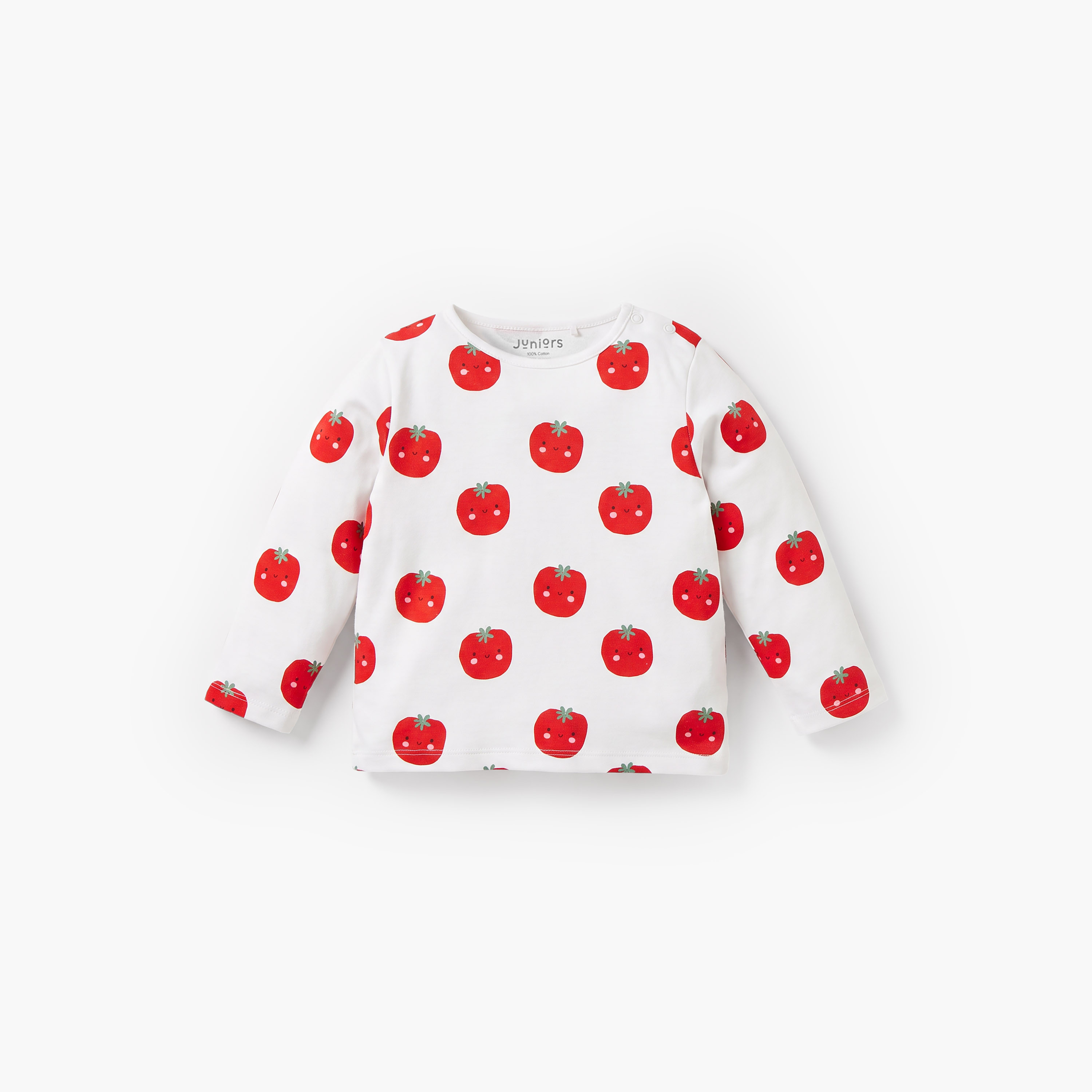 طقم بيجاما قطني بياقة مستديرة وأكمام طويلة بطبعة طماطم من جونيورز-baby-boys-clothing-nightwear-pyjamasets-image-3
