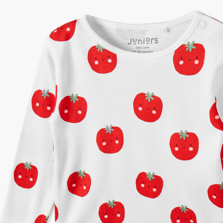 طقم بيجاما قطني بياقة مستديرة وأكمام طويلة بطبعة طماطم من جونيورز-baby-boys-clothing-nightwear-pyjamasets-image-7