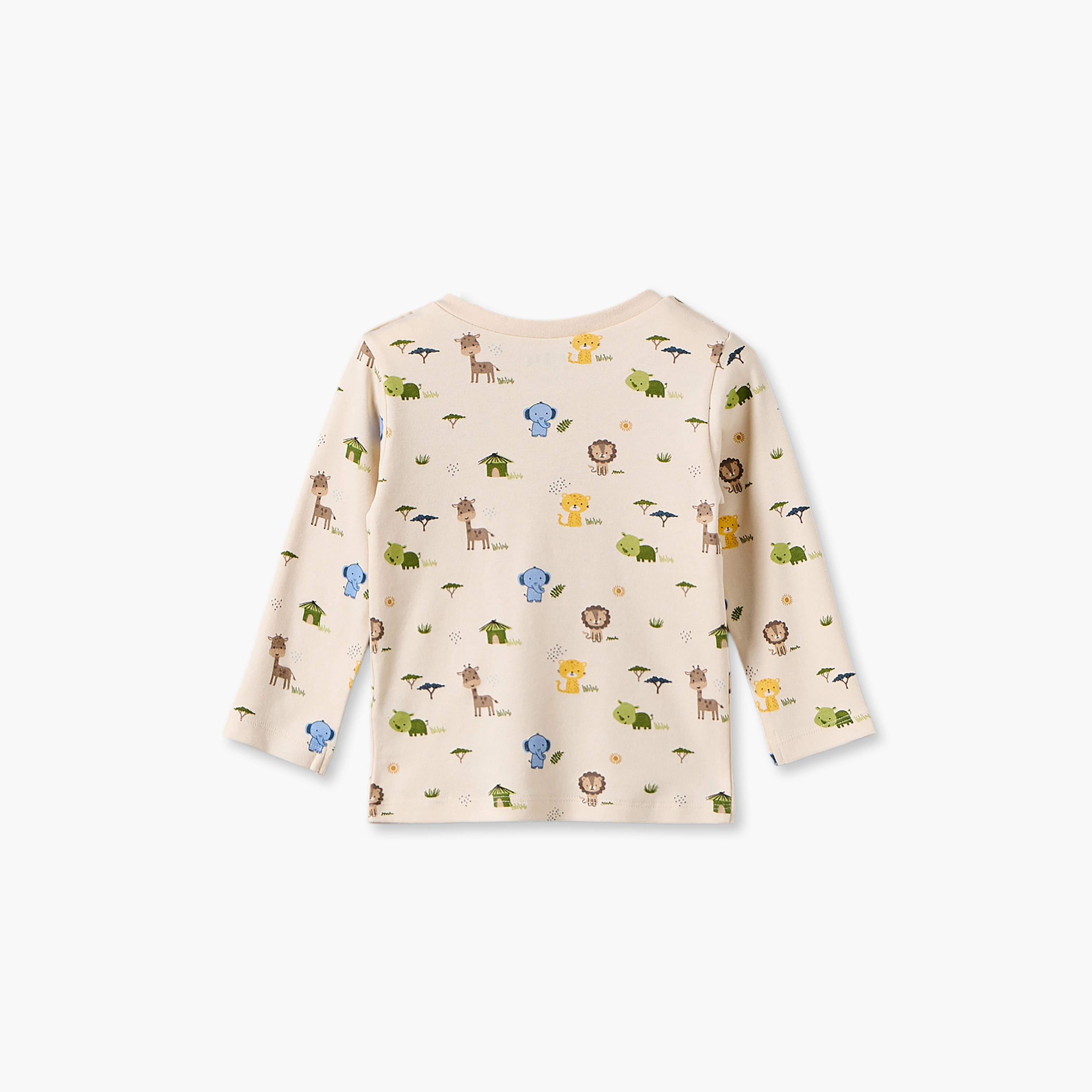 Juniors Cotton Crew Neck Long Sleeves Pyjama Set with Safari Print-baby-boys-clothing-nightwear-pyjamasets-image-5