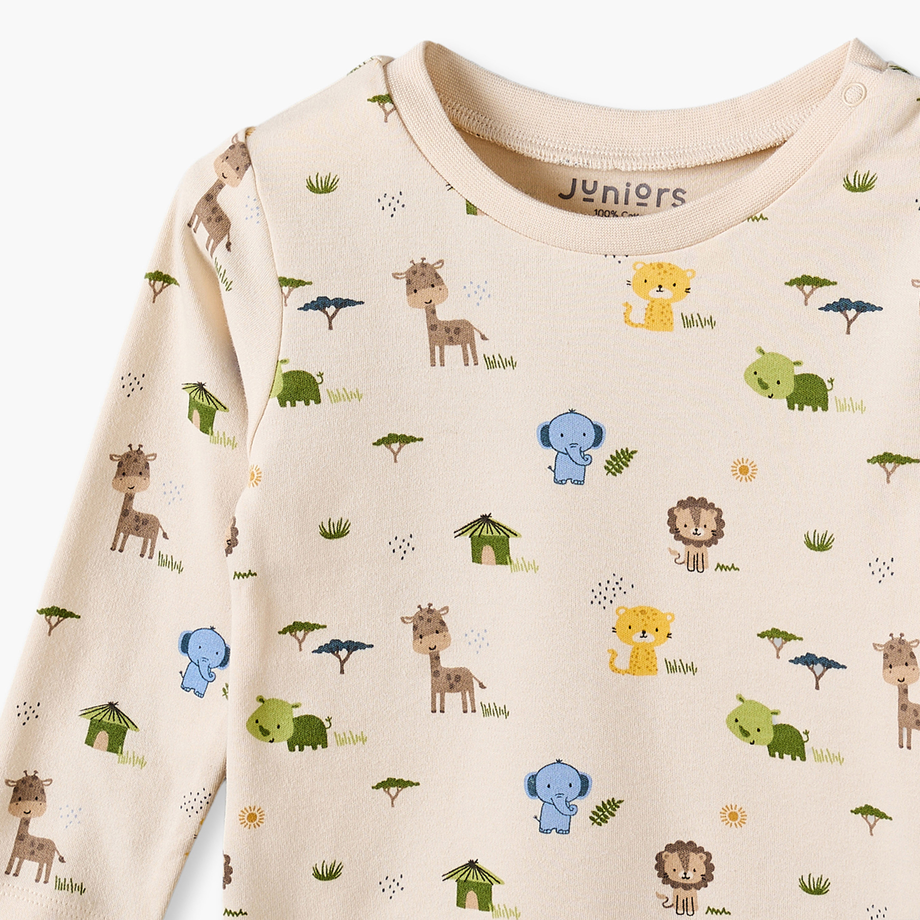 Juniors Cotton Crew Neck Long Sleeves Pyjama Set with Safari Print-baby-boys-clothing-nightwear-pyjamasets-image-7