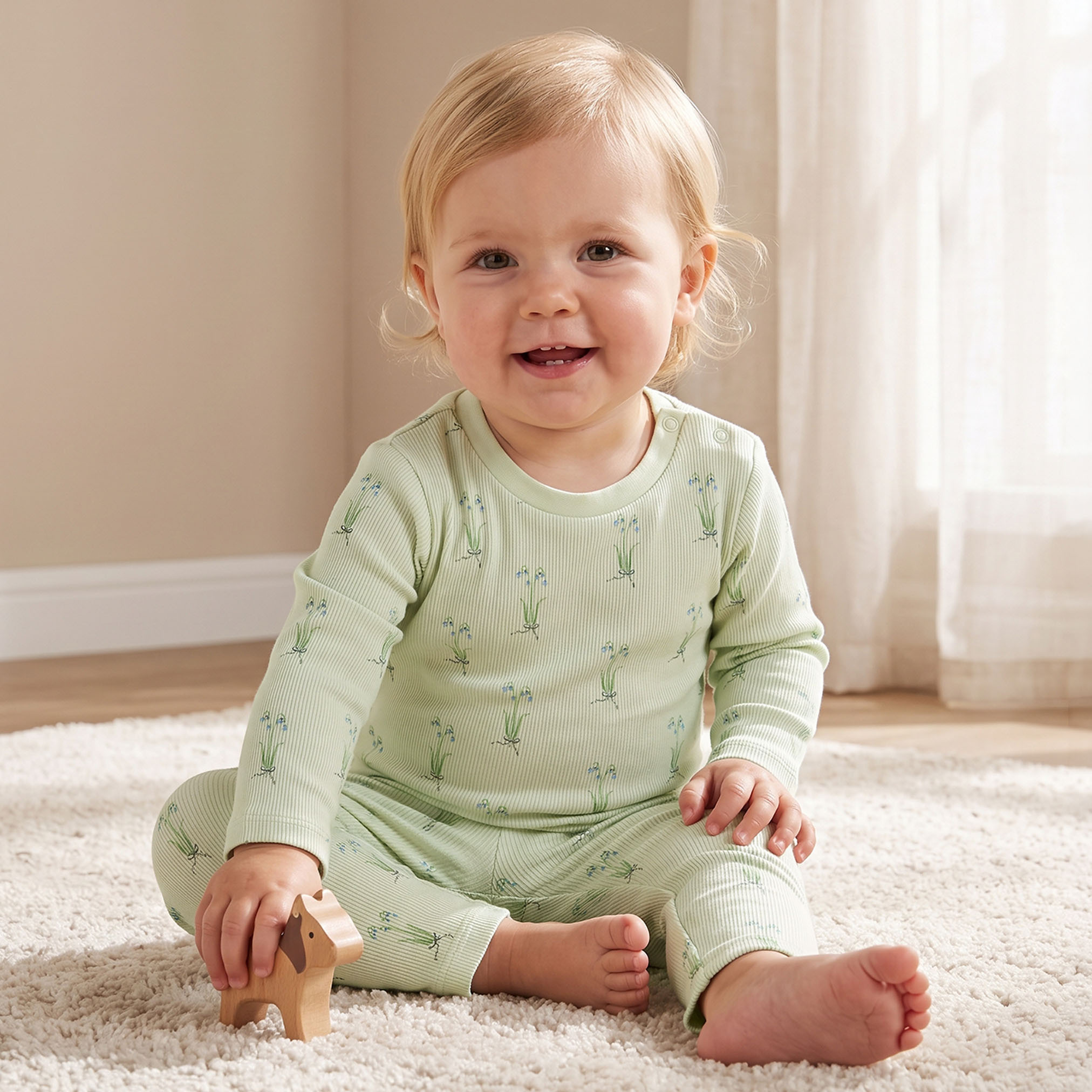 Juniors Cotton Crew Neck Long Sleeves Pyjama Set with Botanical Print-promo_babyshop_Buy3for7.9_KWT030926-image-1
