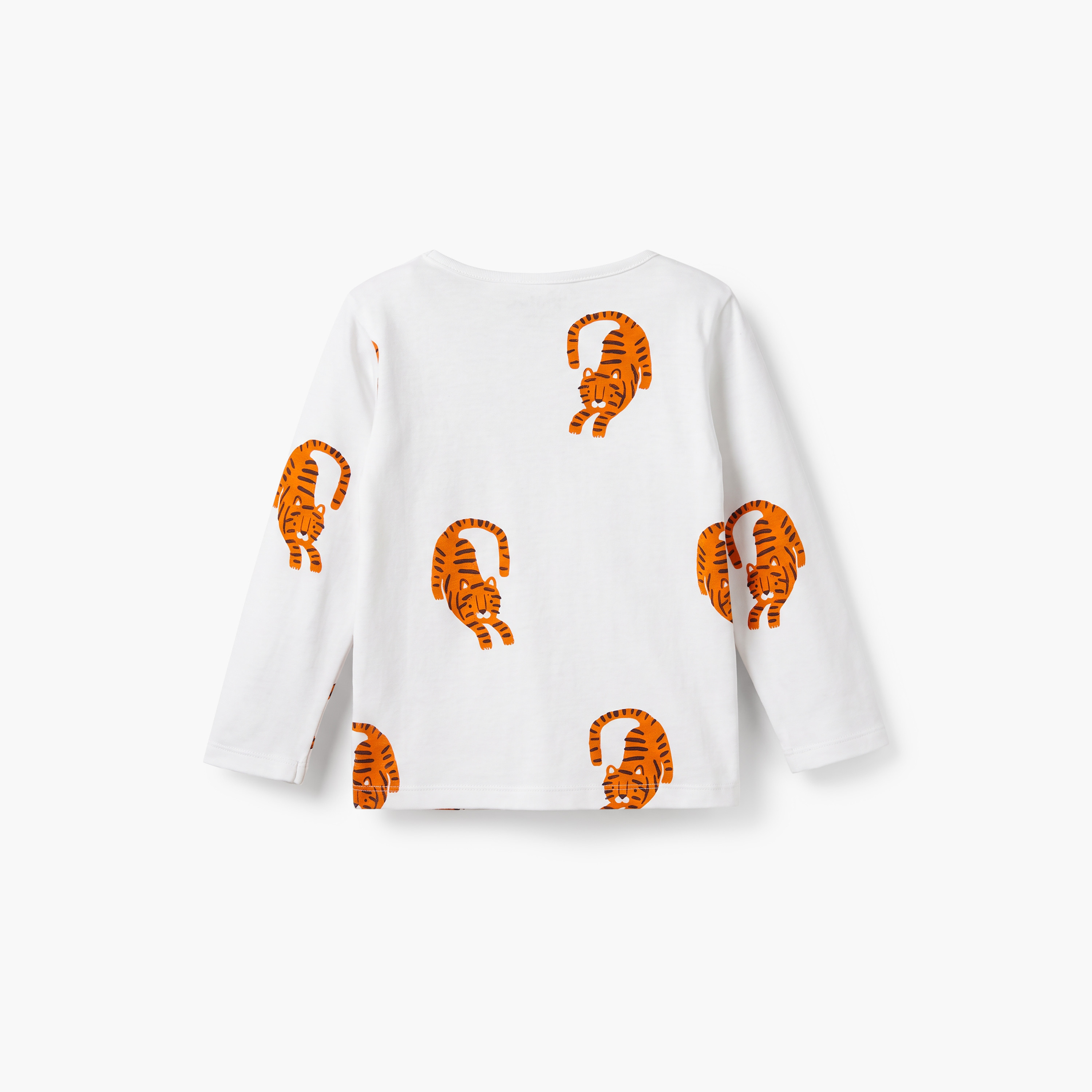 طقم بيجاما قطني بياقة مستديرة وأكمام طويلة بطبعة نمر من جونيورز-baby-boys-clothing-nightwear-pyjamasets-image-4