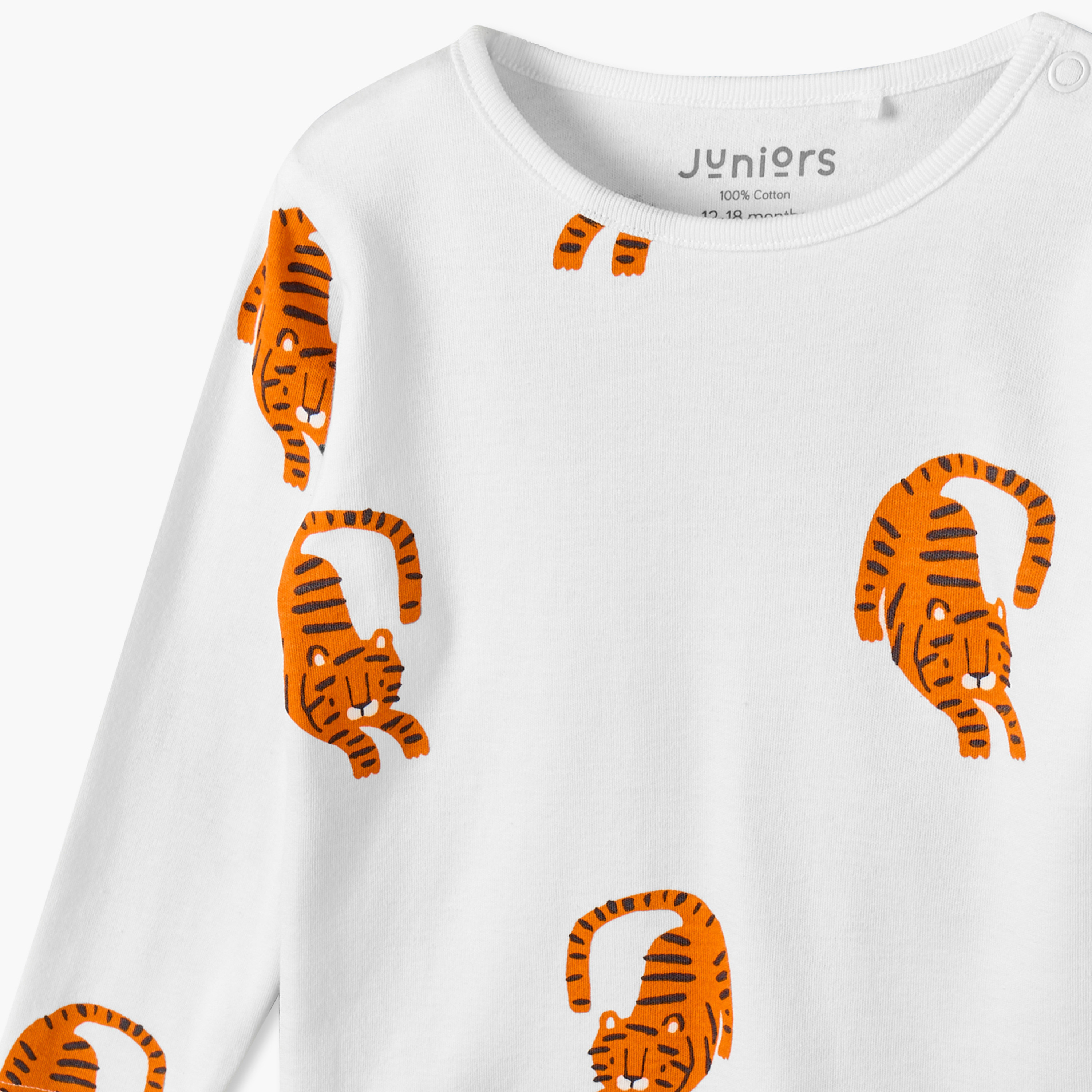 طقم بيجاما قطني بياقة مستديرة وأكمام طويلة بطبعة نمر من جونيورز-baby-boys-clothing-nightwear-pyjamasets-image-6