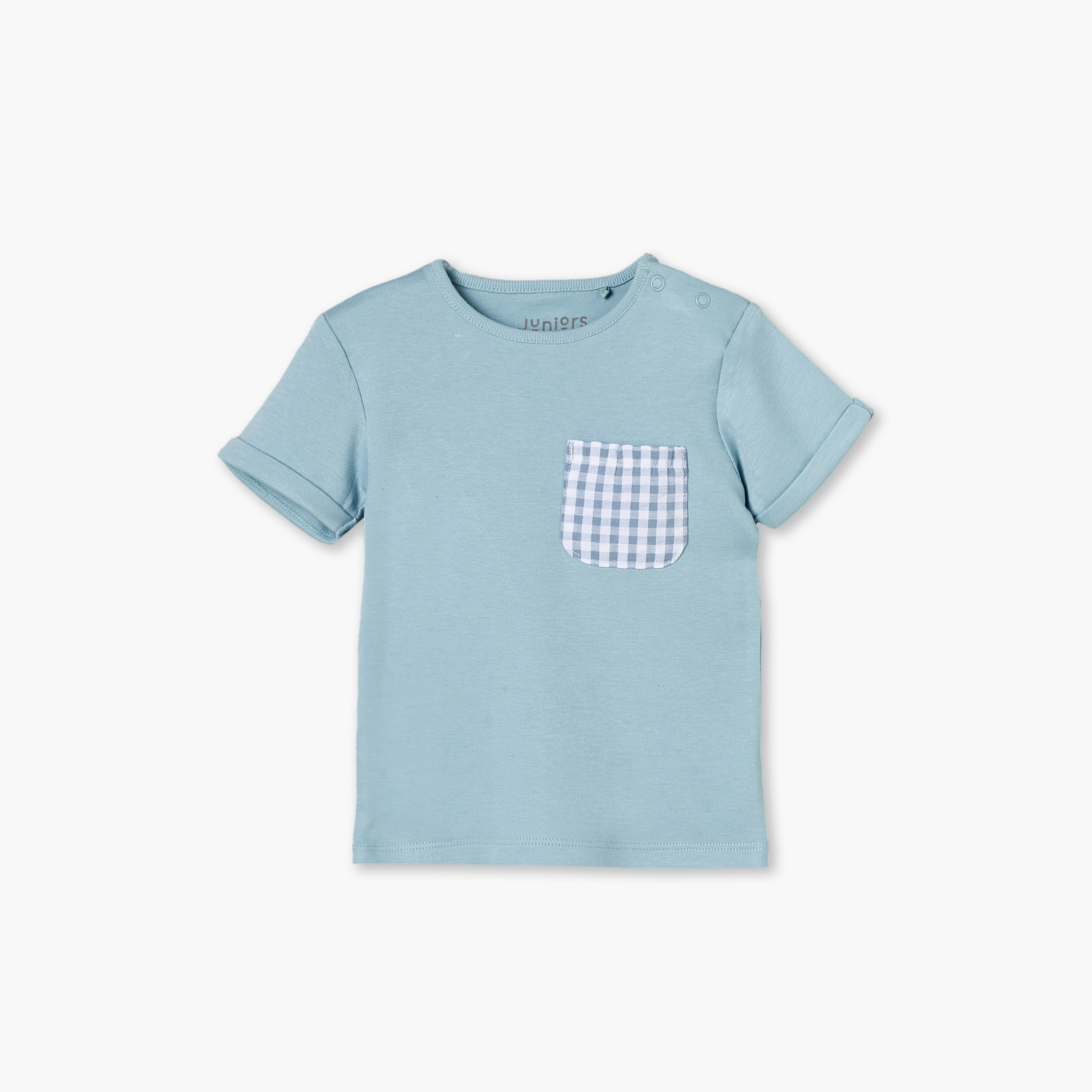 طقم شورت وتيشيرت قطن بأكمام قصيرة ورقبة ضيقة وتصميم كاروهات من جونيورز-baby-boys-clothing-nightwear-pyjamasets-image-3
