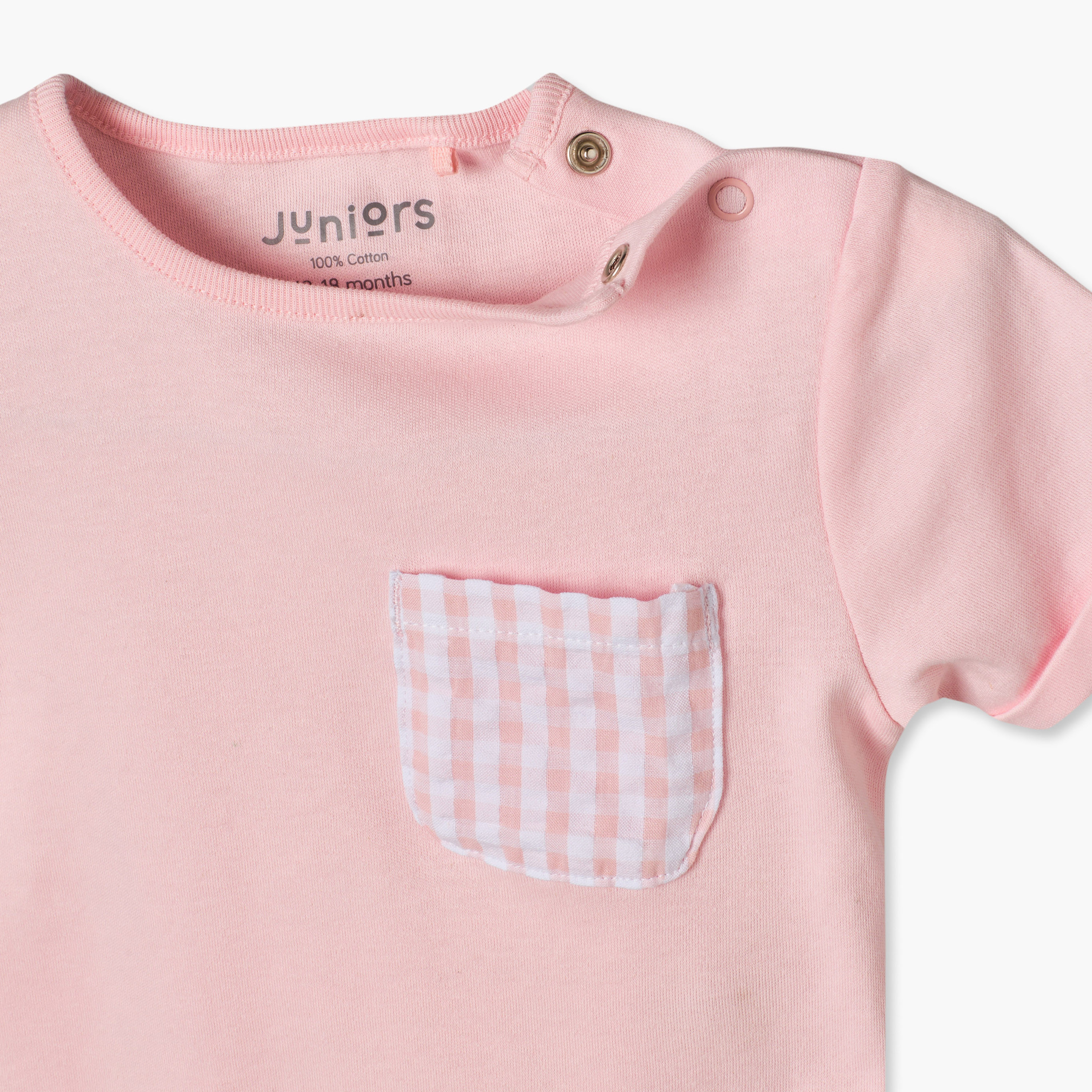 طقم شورت كاروهات وتيشيرت قطن بياقة ضيقة وأكمام قصيرة من جونيورز-baby-girls-clothing-nightwear-pyjamasets-image-7