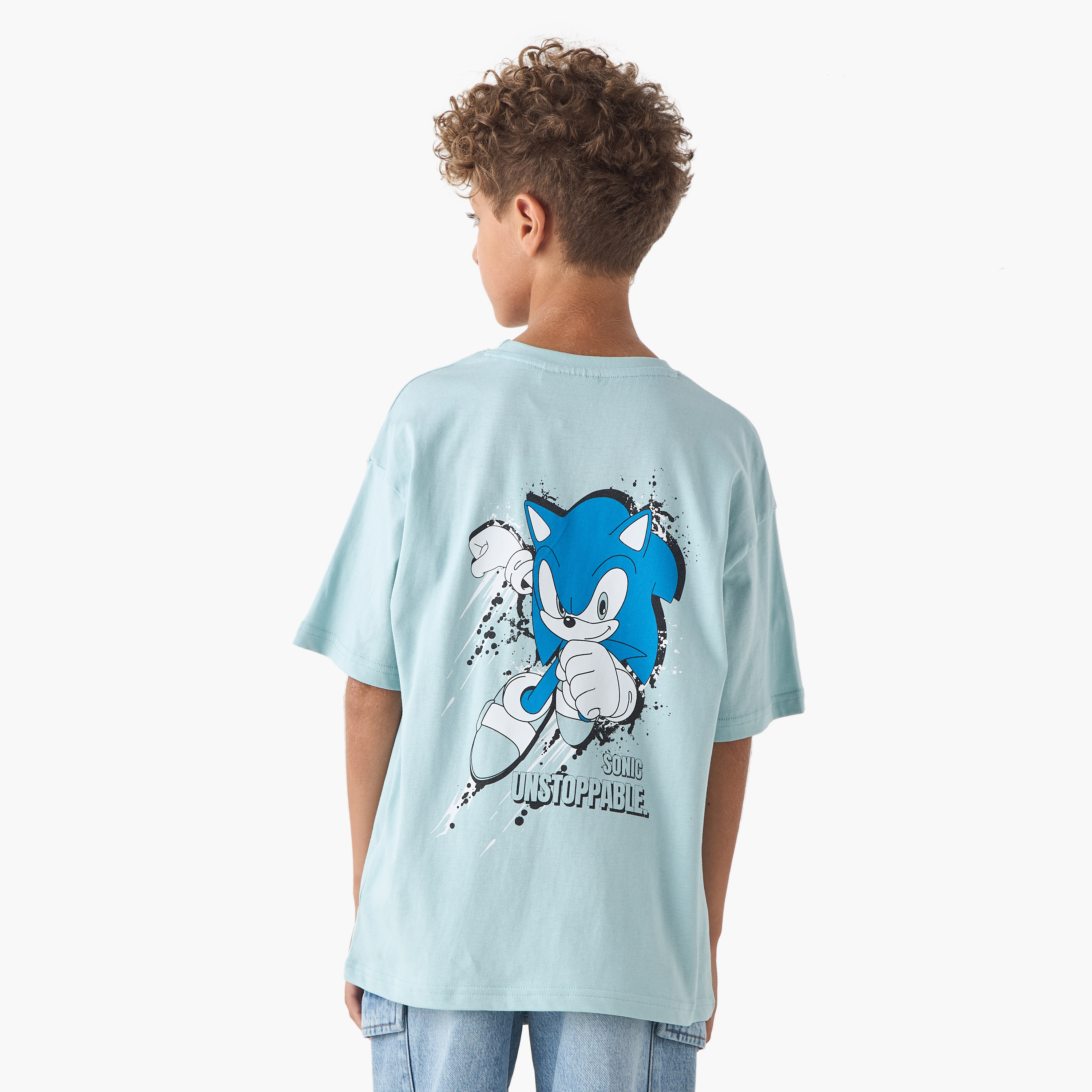 Sonic the Hedgehog Print T-shirt with Short Sleeves-boys-clothing-tshirtsandpolos-image-3