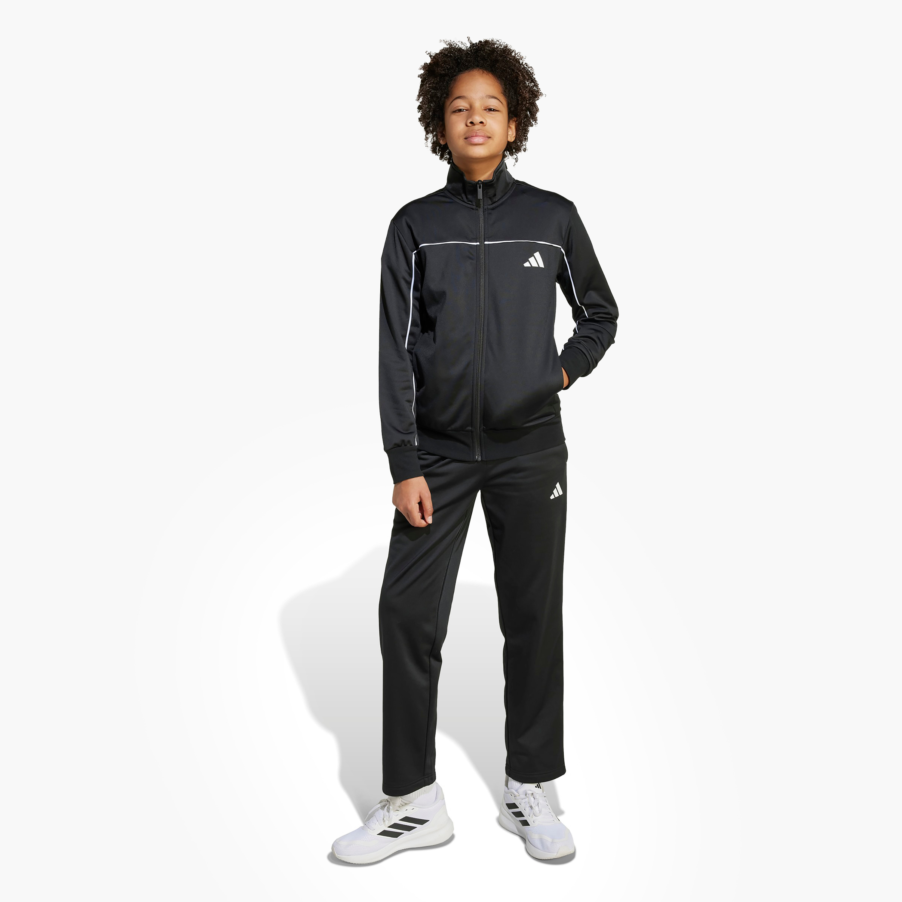 adidas Boys Jacket and Track Pant Set with Logo Print - Long Sleeves - High Neck-boys-clothing-sportswear-sets-image-1