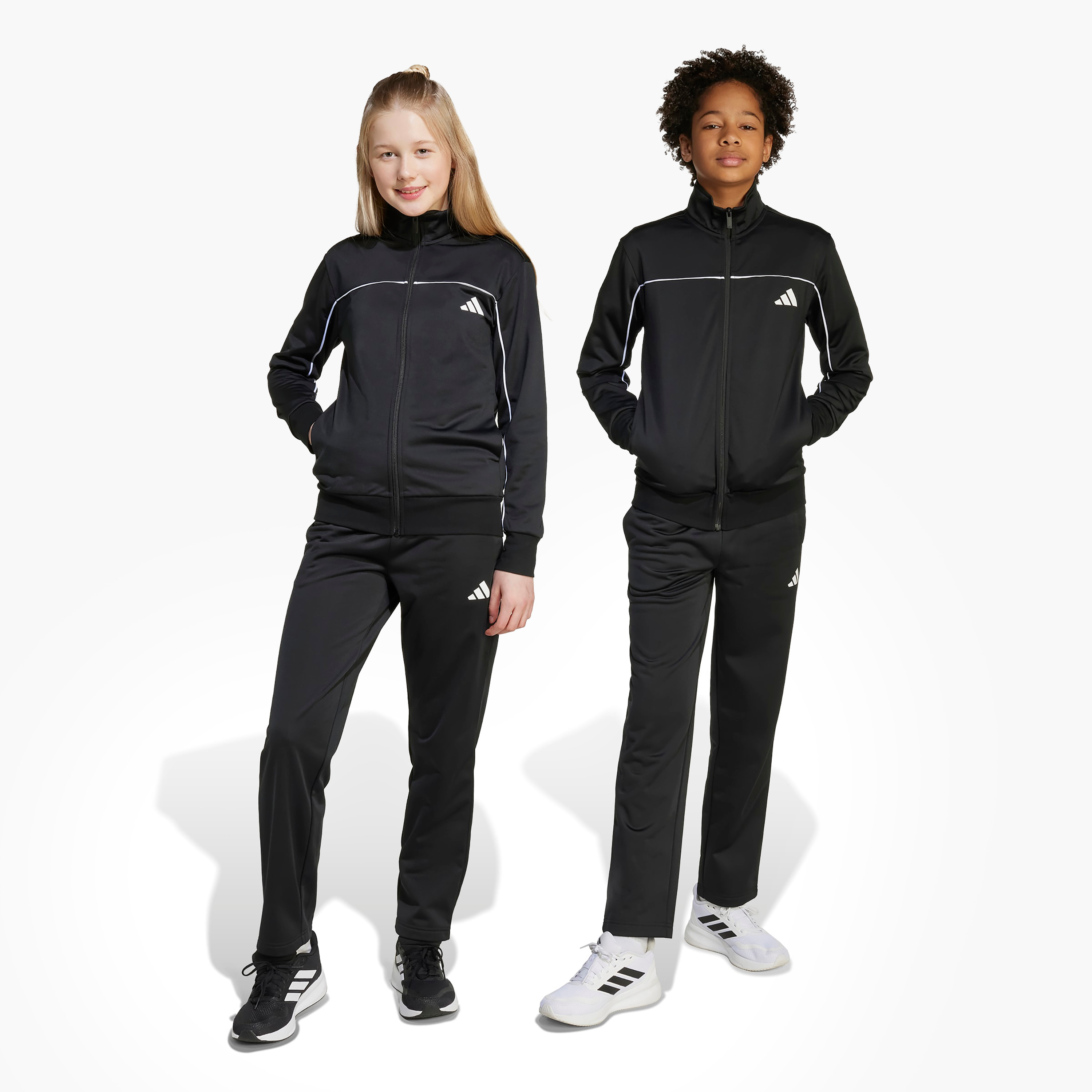 adidas Boys Jacket and Track Pant Set with Logo Print - Long Sleeves - High Neck-boys-clothing-sportswear-sets-image-2
