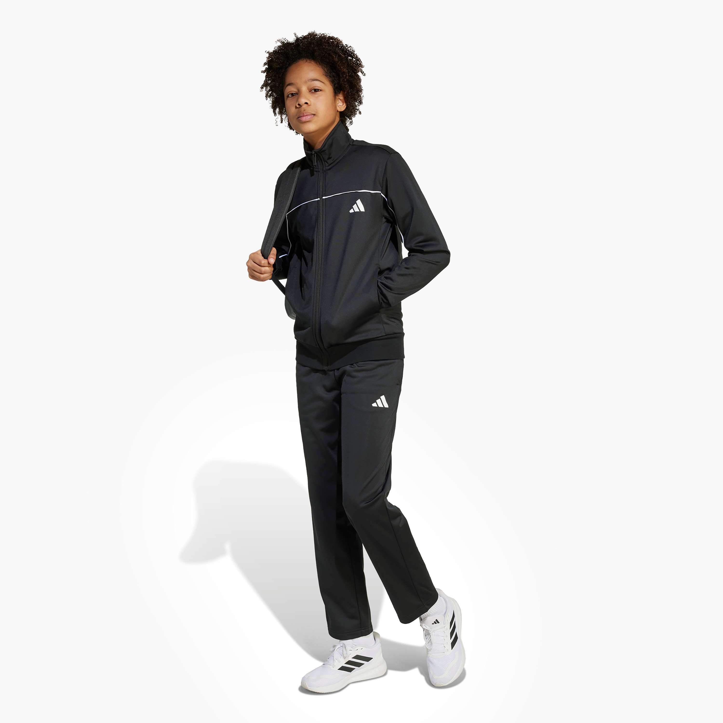 adidas Boys Jacket and Track Pant Set with Logo Print - Long Sleeves - High Neck-boys-clothing-sportswear-sets-image-6