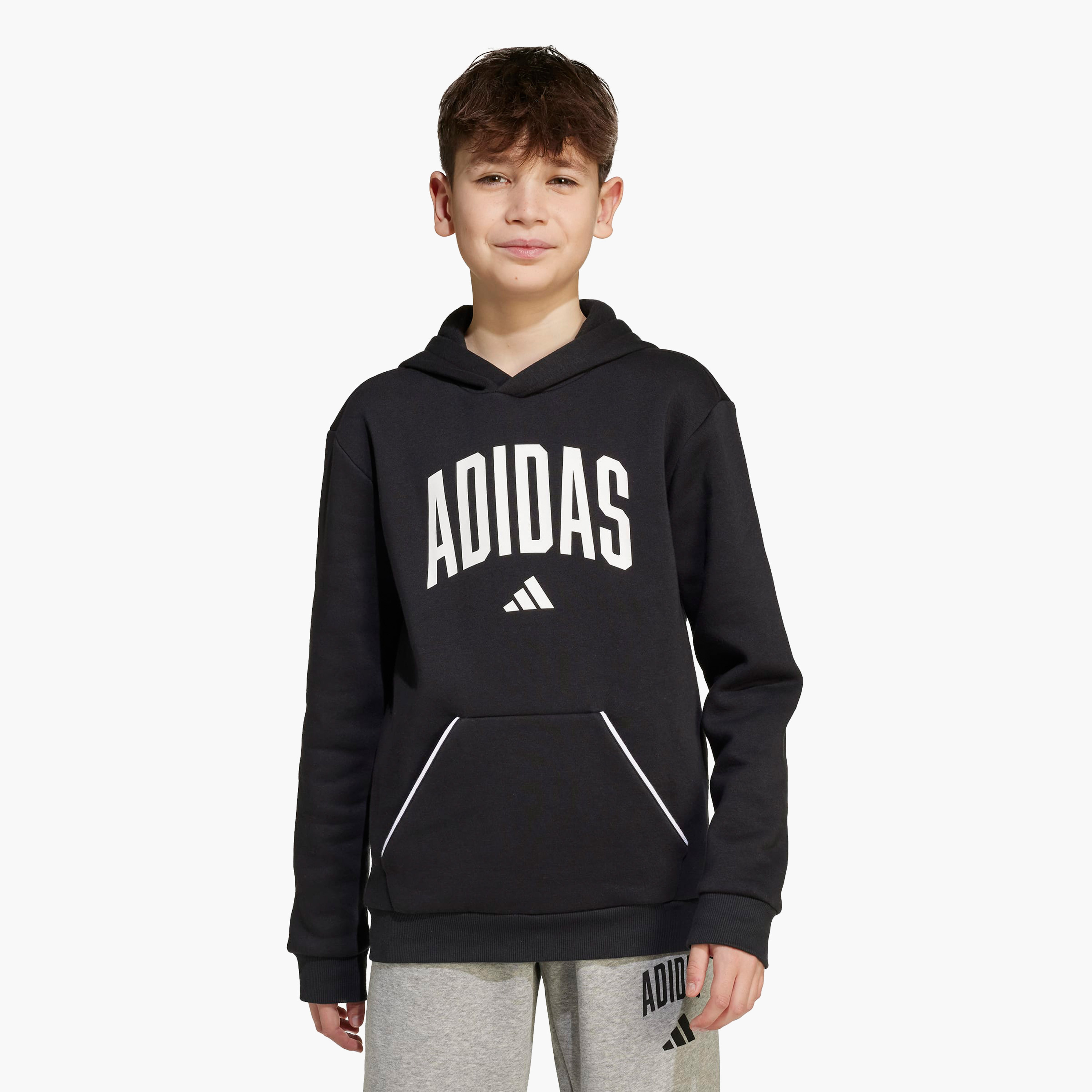 adidas Boys Hooded Neck Sweatshirt with Kangaroo Pocket - Long Sleeves-boys-clothing-sweatshirts-image-1