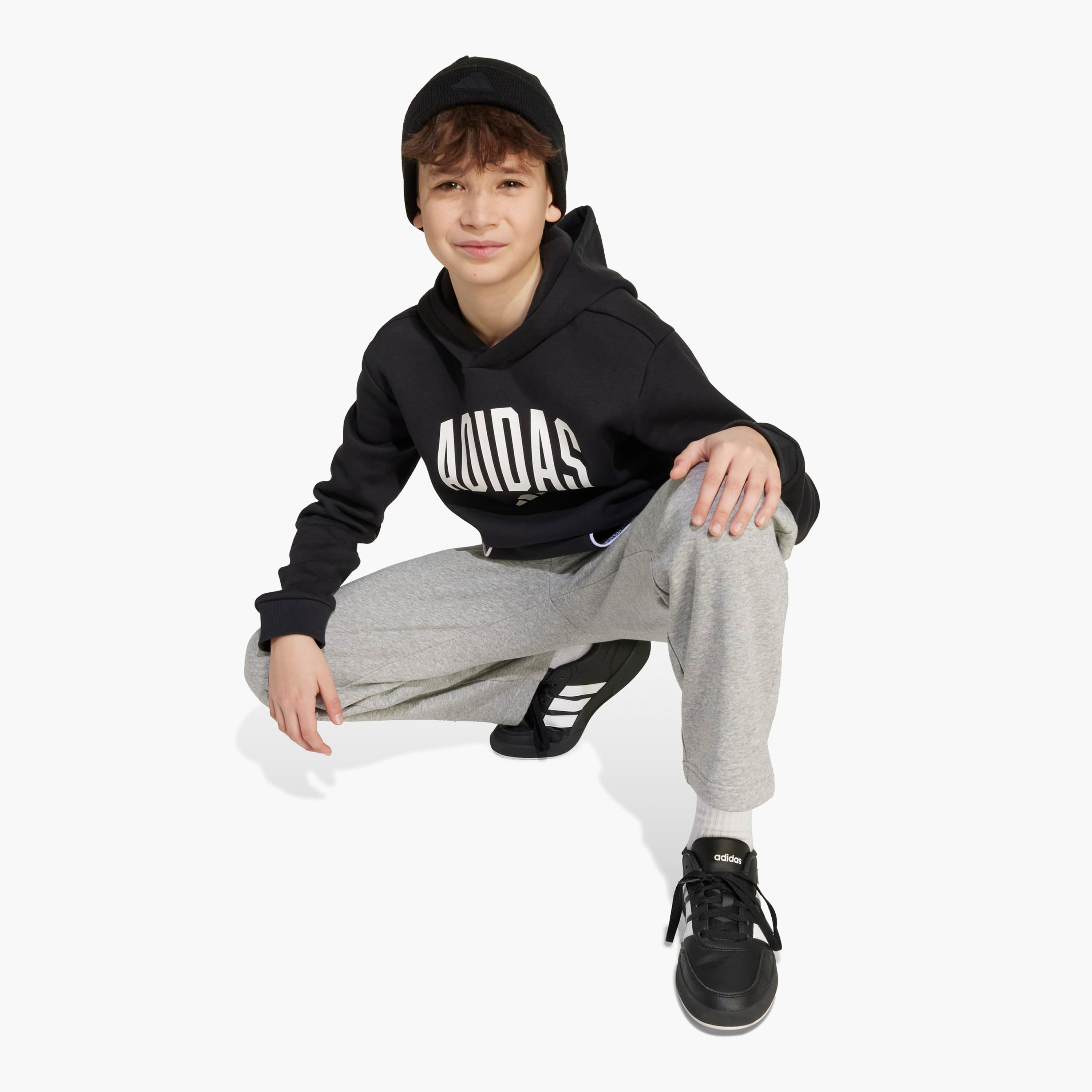 adidas Boys Hooded Neck Sweatshirt with Kangaroo Pocket - Long Sleeves-boys-clothing-sweatshirts-image-3