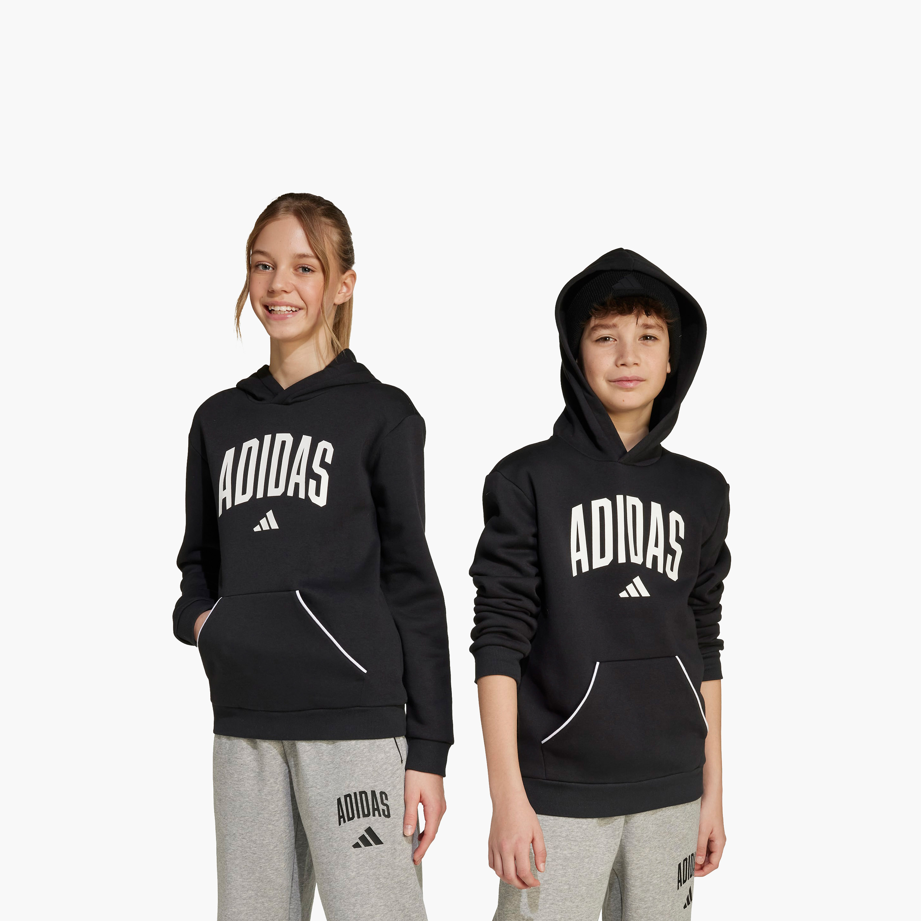 adidas Boys Hooded Neck Sweatshirt with Kangaroo Pocket - Long Sleeves-boys-clothing-sweatshirts-image-7