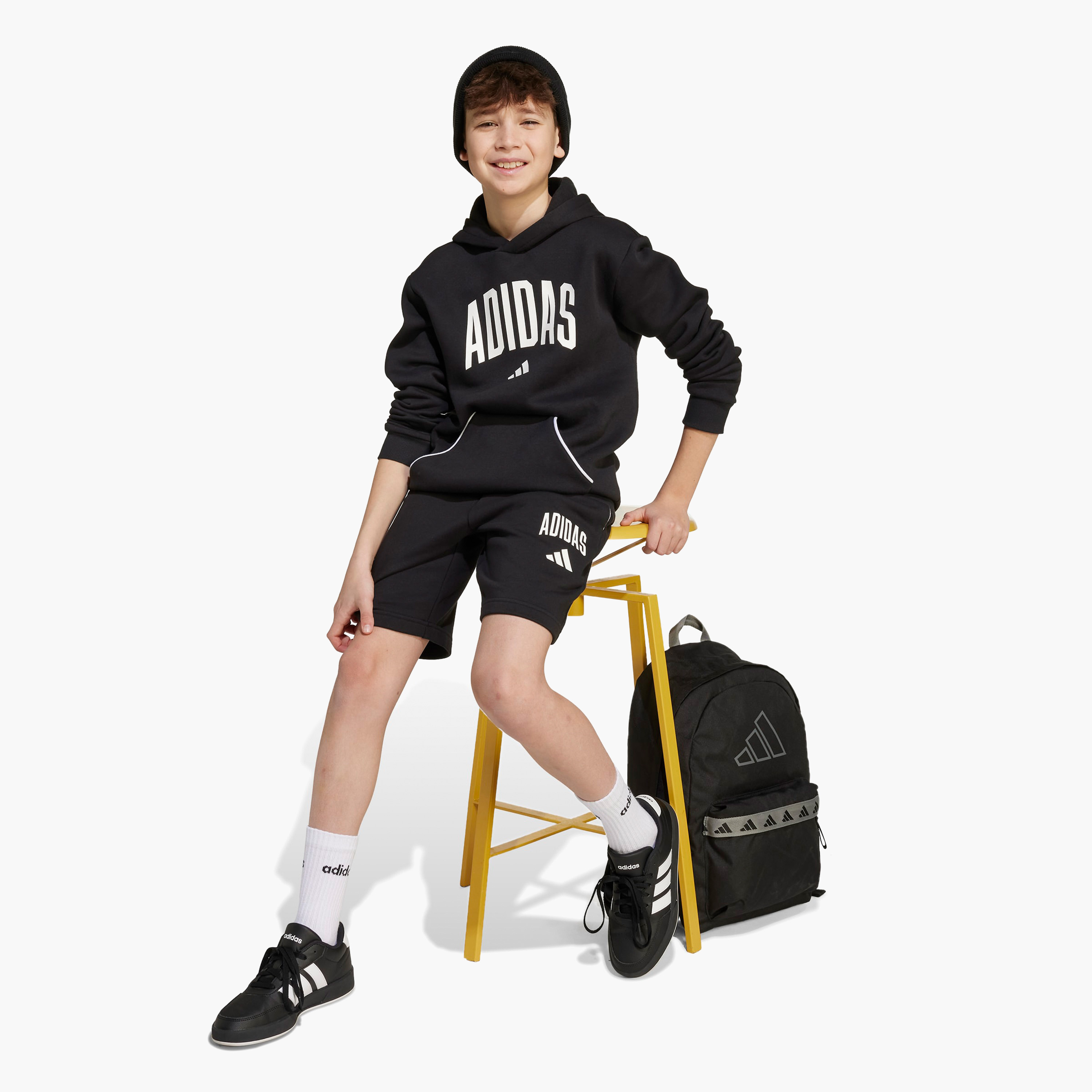 adidas Boys Shorts with Logo Print-sports-boys-clothing-bottoms-shorts-image-12