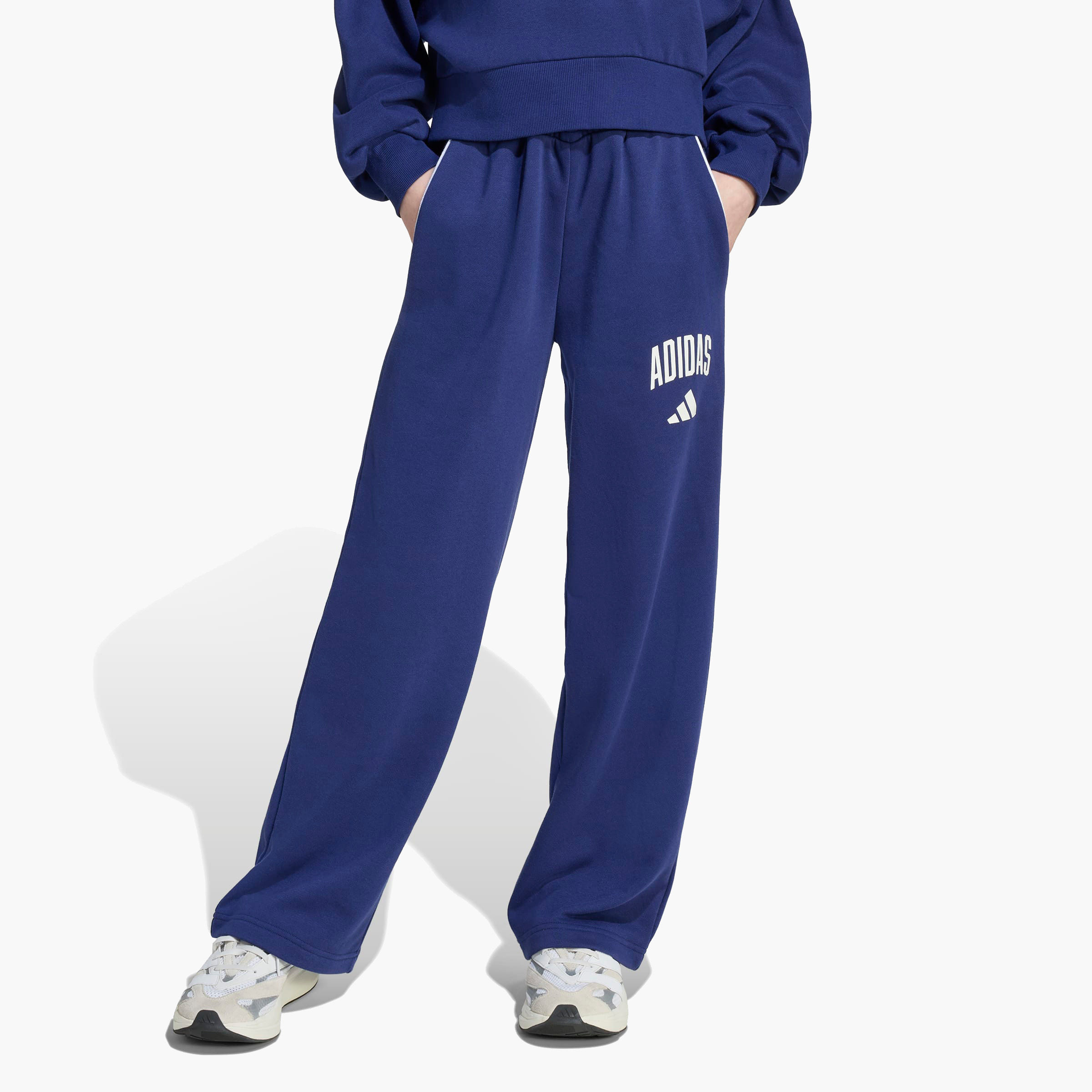 adidas Girls Track Pants with Logo Print - Elasticated Waist-girls-clothing-bottoms-joggersandtrackpants-image-1