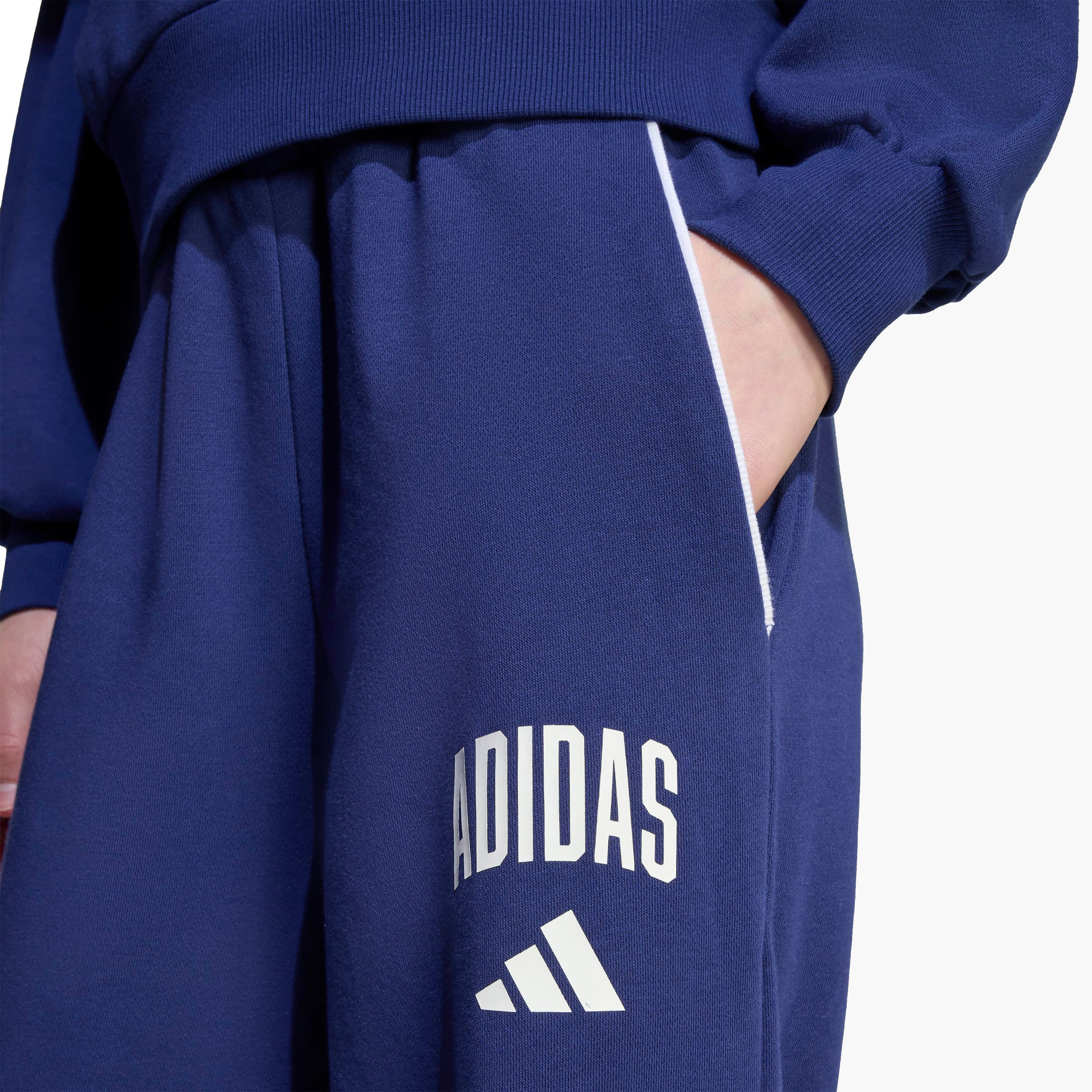 adidas Girls Track Pants with Logo Print - Elasticated Waist-girls-clothing-bottoms-joggersandtrackpants-image-4