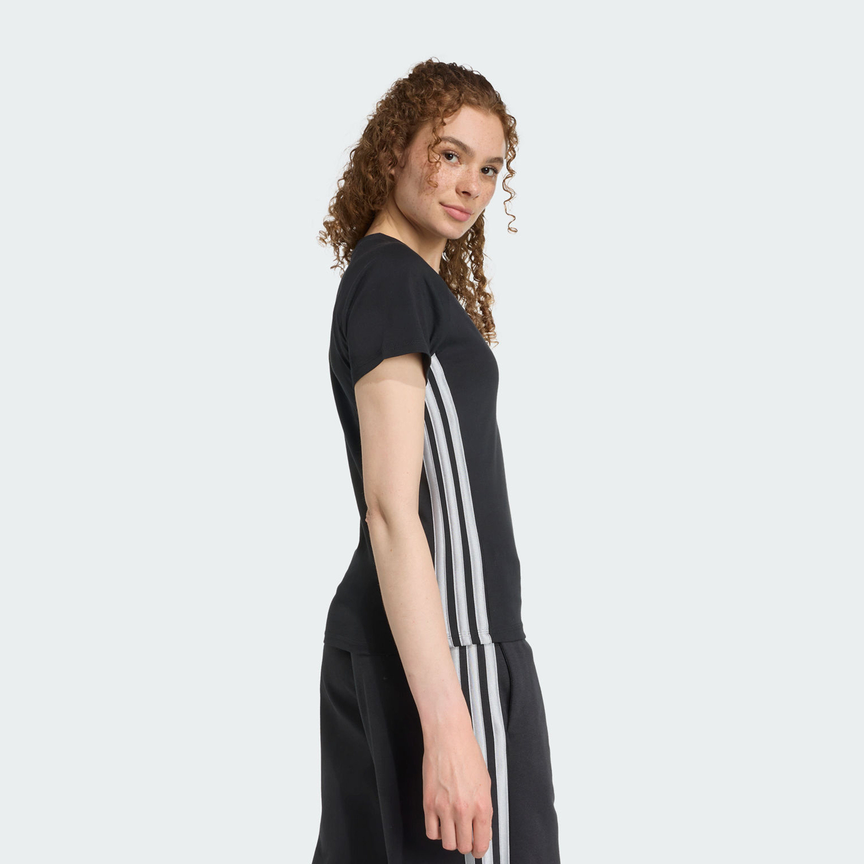 adidas Women's Holiday 3-Stripes Slim T-Shirt JM1878 | OE-sports-women-clothing-tshirtsandvests-image-5