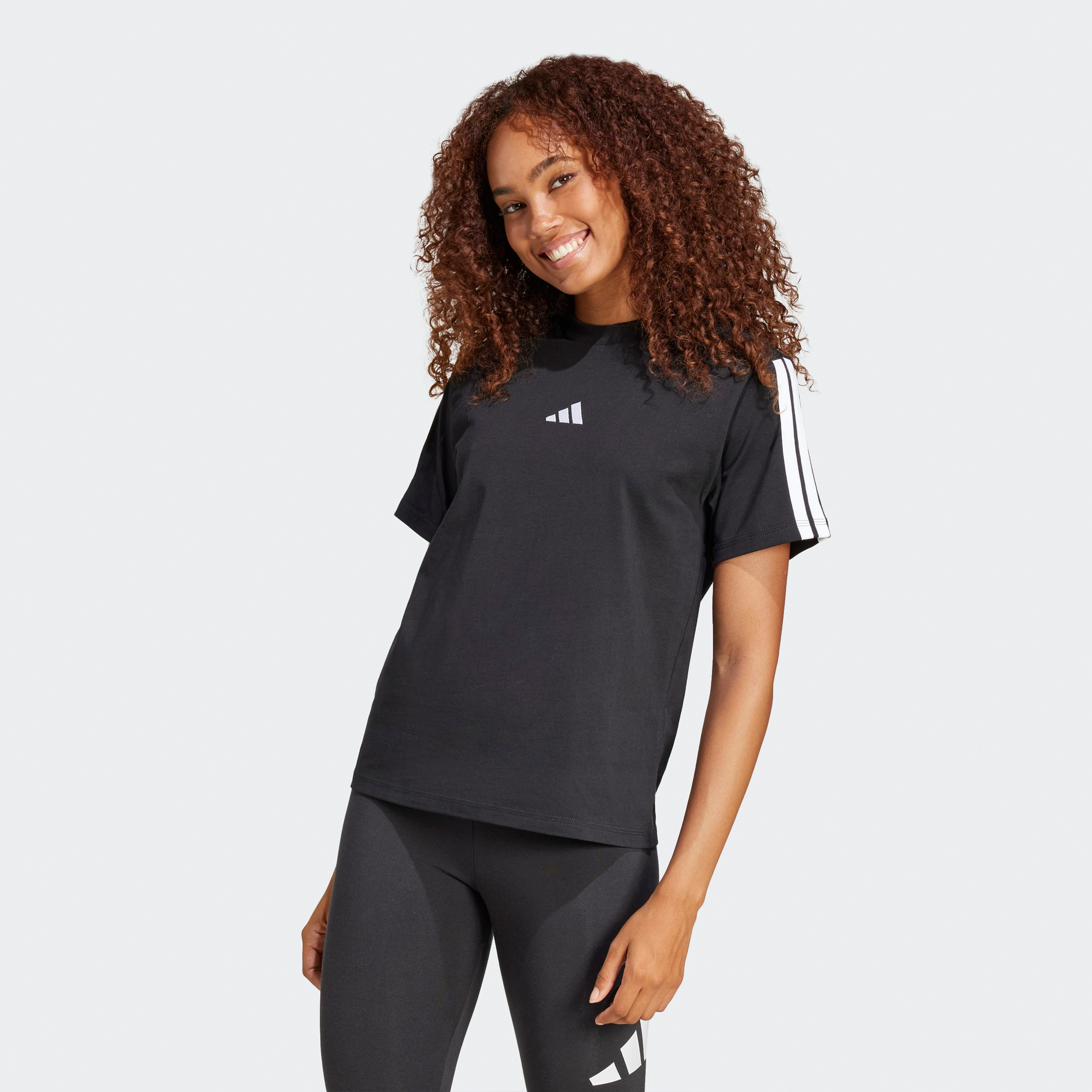 adidas Women Essentials 3-Stripes Cotton Crew Neck T-shirt-sports-women-clothing-tshirtsandvests-image-1
