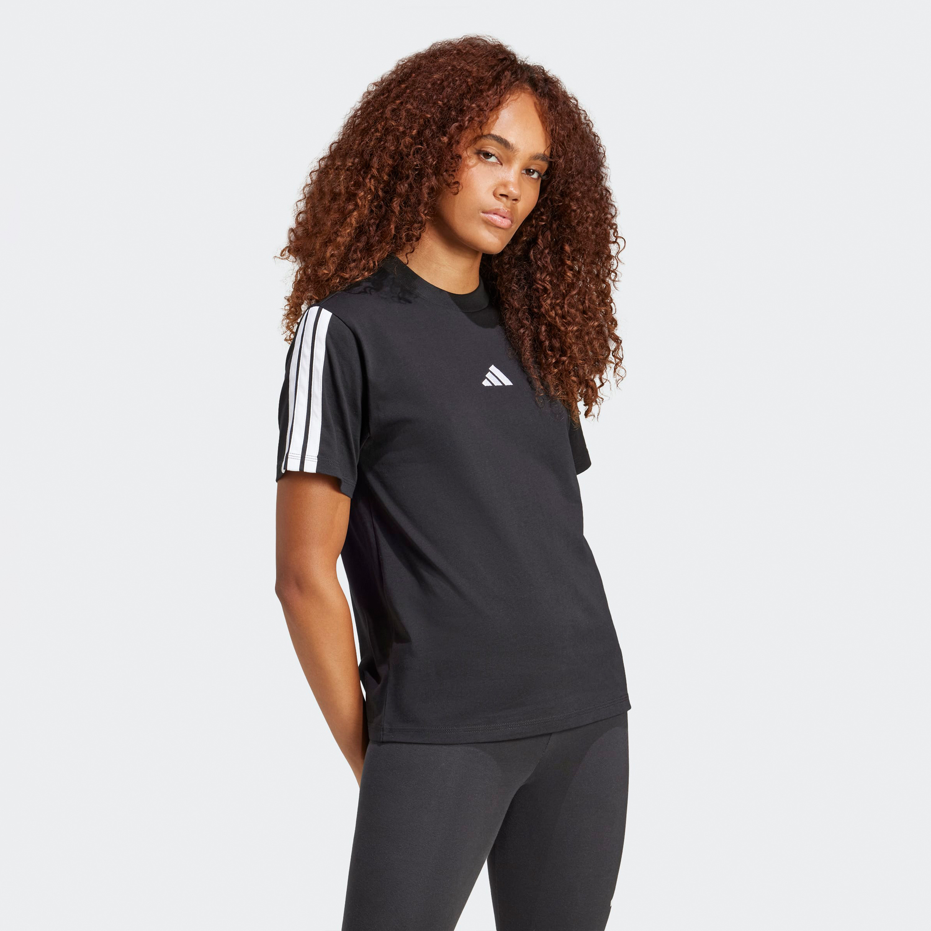 adidas Women Essentials 3-Stripes Cotton Crew Neck T-shirt-sports-women-clothing-tshirtsandvests-image-2