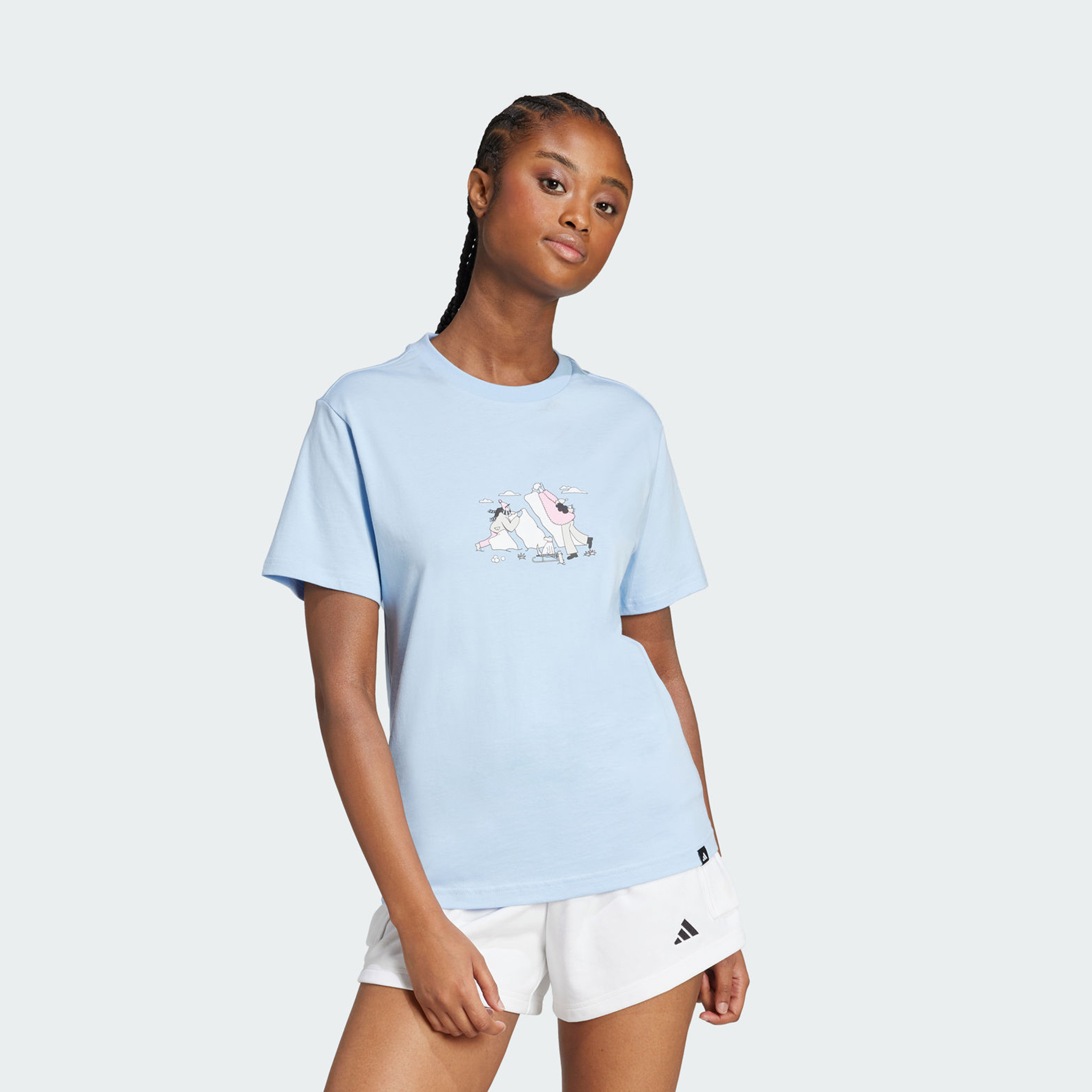 أديداس - تيشيرت جرافيكي برسومات دودل للنساء JV6082 | OE-women-clothing-tshirts-image-1