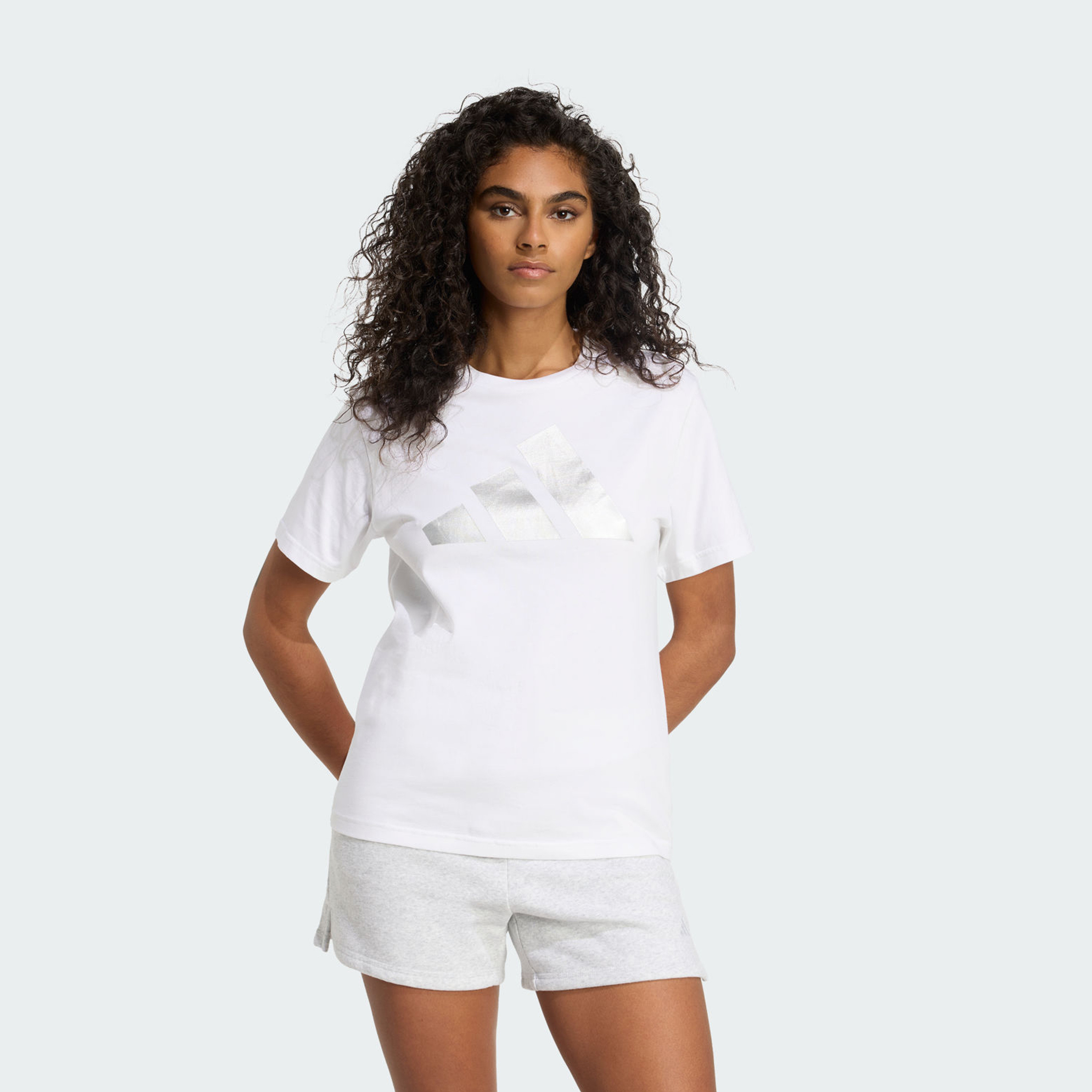 adidas Women's Holiday Metallic Graphic T-Shirt JM4427 | OE-sports-women-clothing-tshirtsandvests-image-1