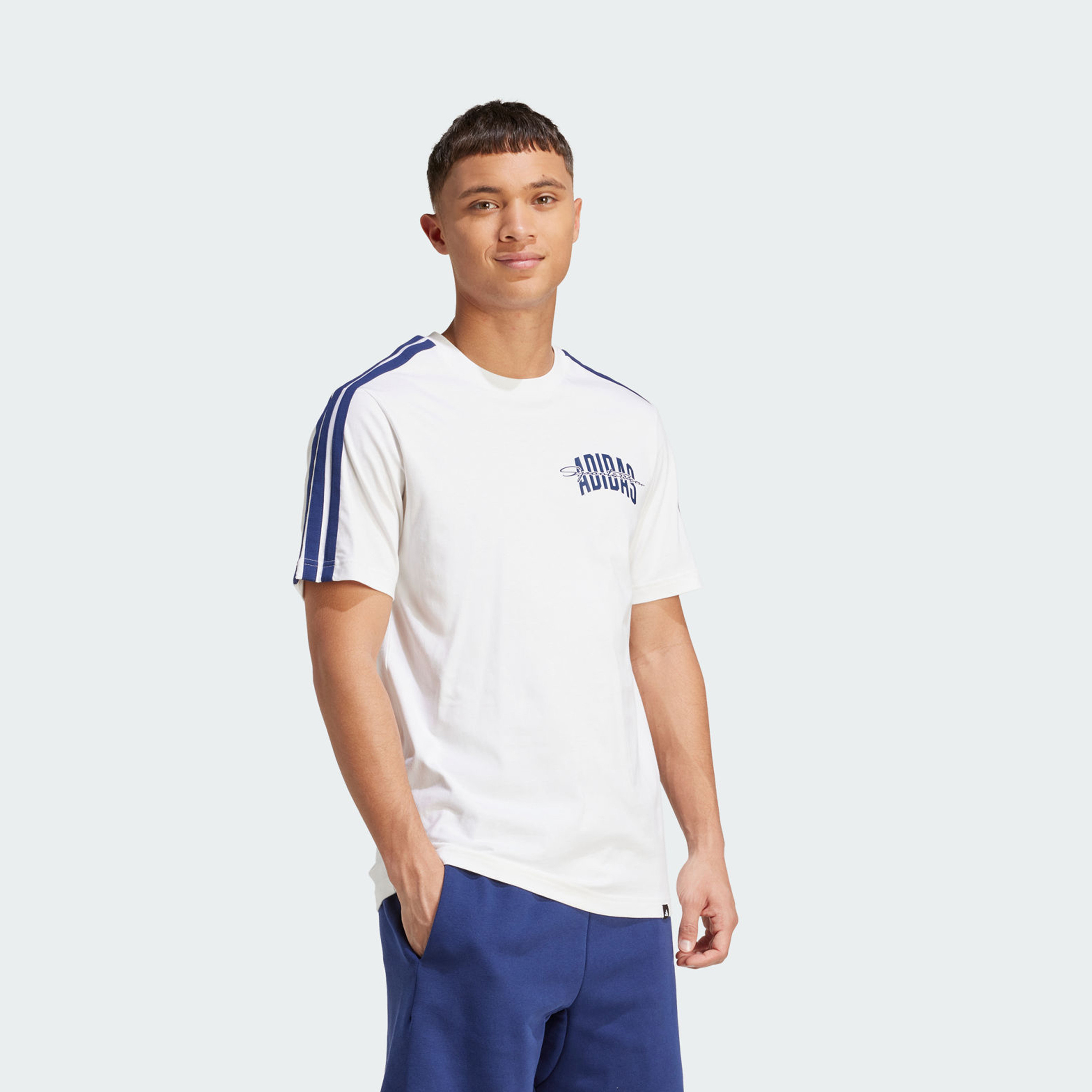 adidas Men's Collegiate Script Graphic T-Shirt | OE-men-clothing-sportswearandactivewear-tshirtsandpolos-image-2