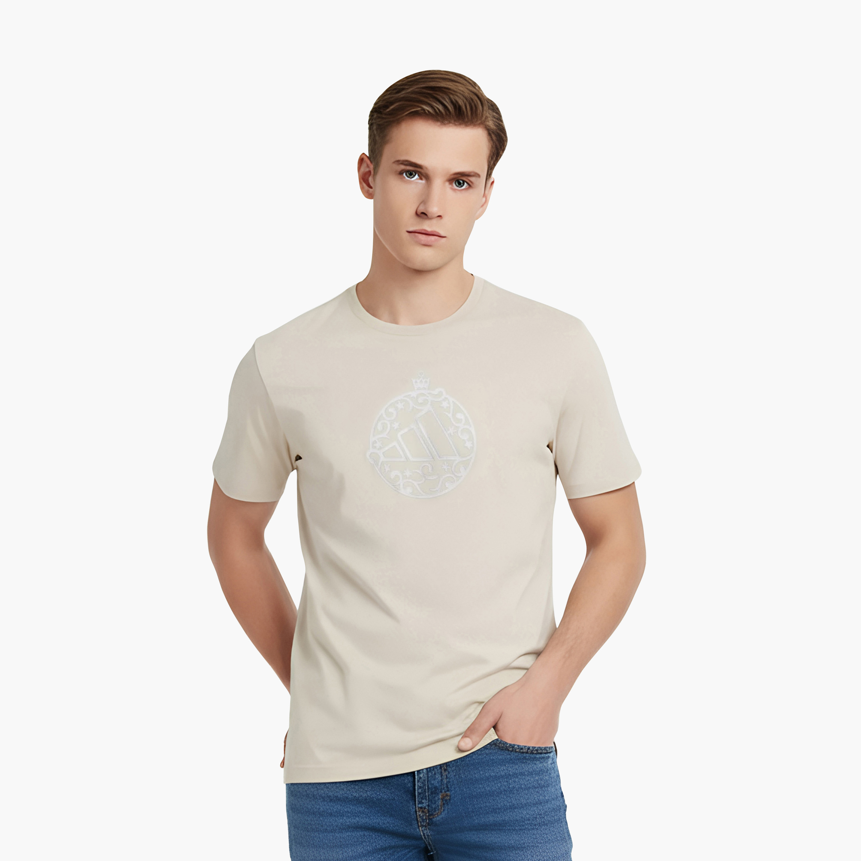 أديداس - تيشيرت جرافيكي بلمعة معدنية للرجال | OE-men-clothing-sportswearandactivewear-tshirtsandpolos-image-1