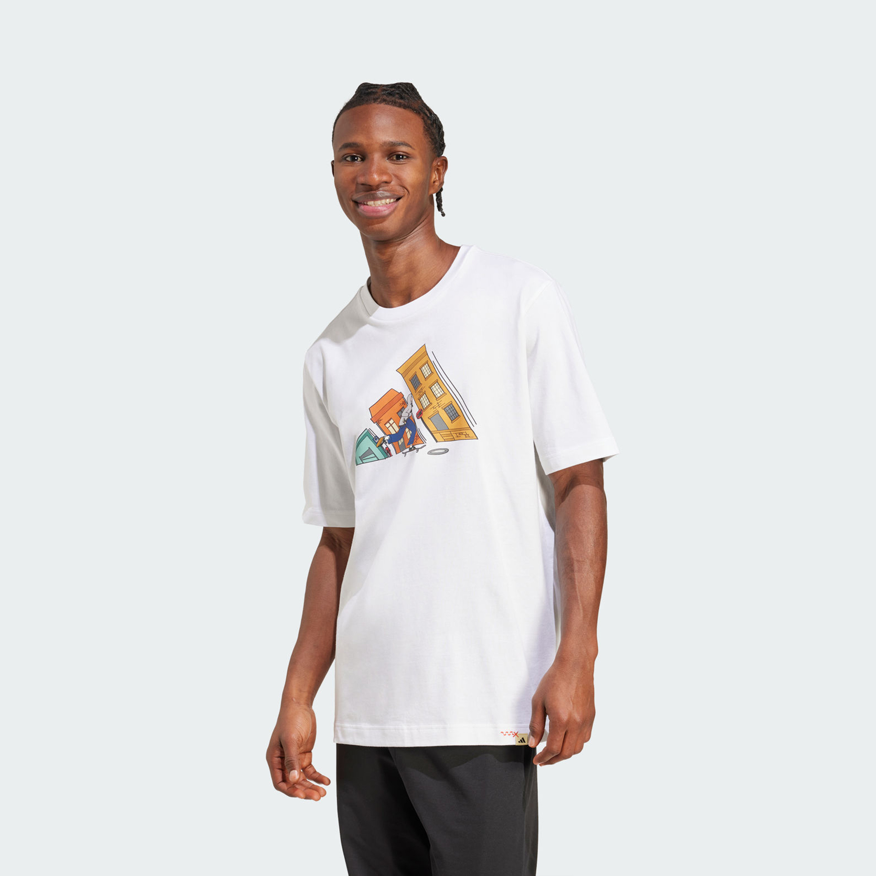adidas Men's Doodle Hunt Skate Graphic T-Shirt | OE-men-clothing-sportswearandactivewear-tshirtsandpolos-image-1