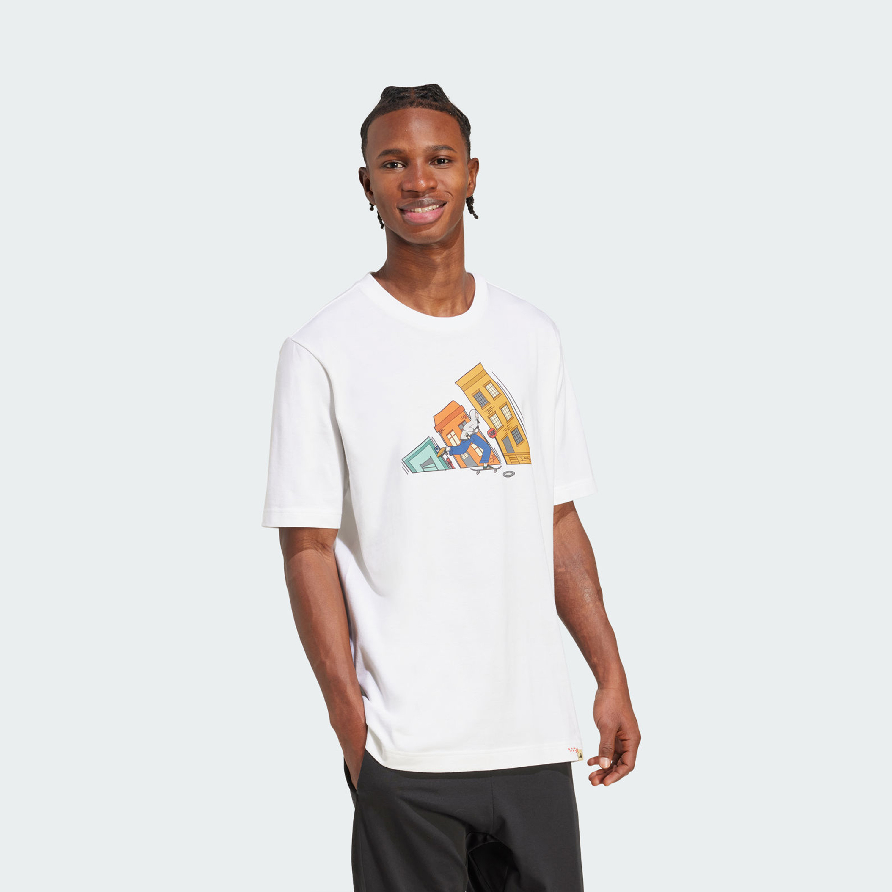 adidas Men's Doodle Hunt Skate Graphic T-Shirt | OE-men-clothing-sportswearandactivewear-tshirtsandpolos-image-2